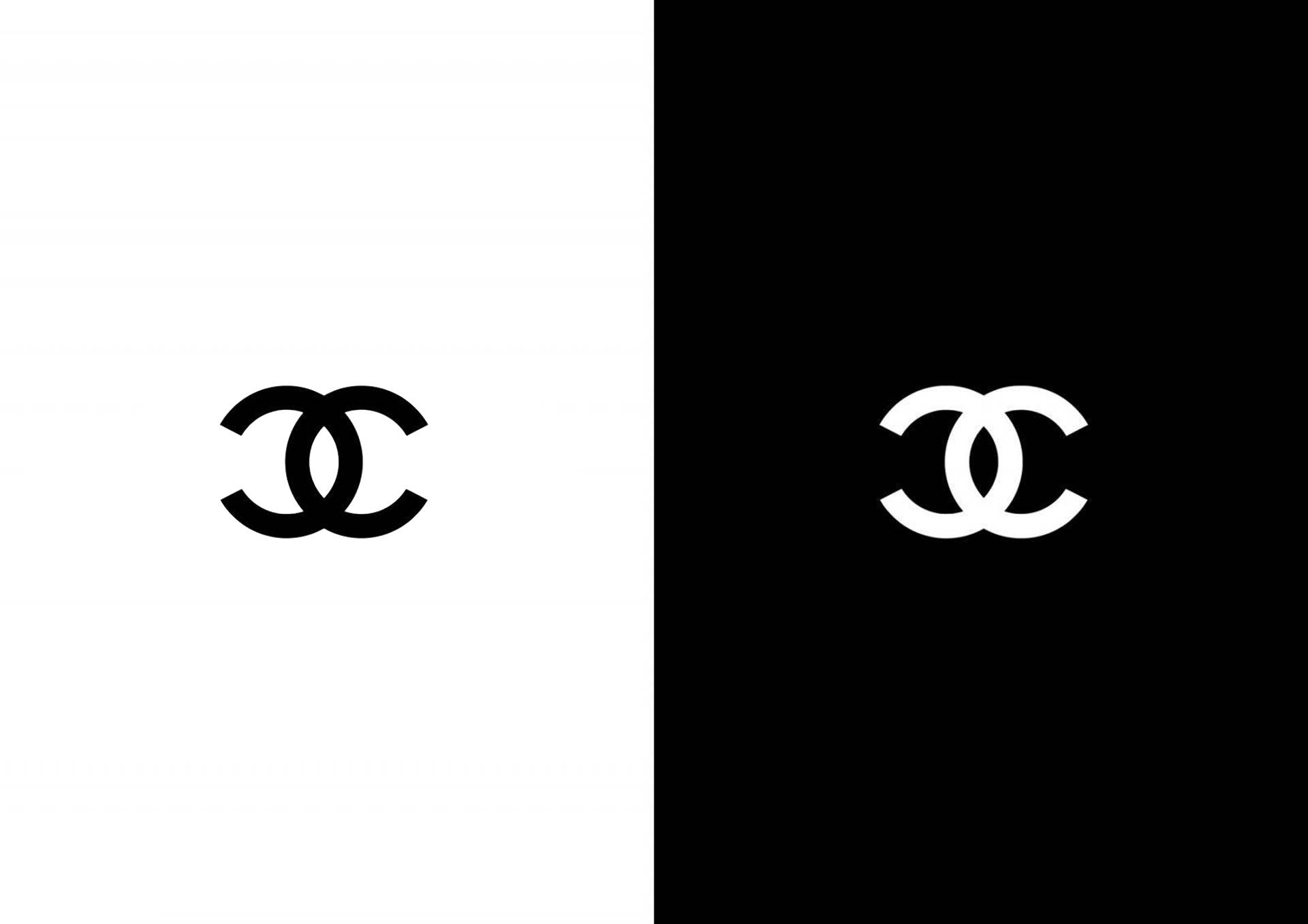 Chanel Logo, black on white, white on black, Full HD Desktop Wallpaper