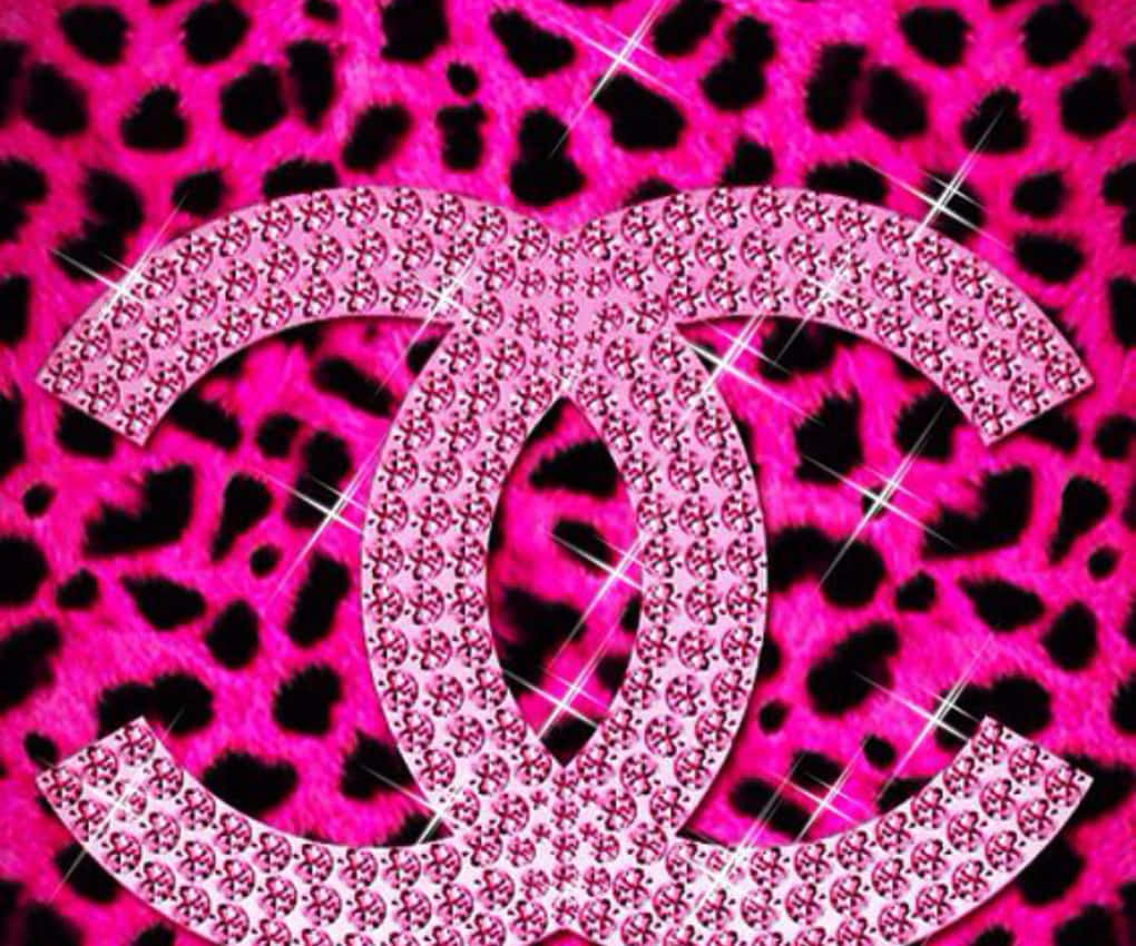 Chanel Logo, pink, rhinestones, SD Desktop Wallpaper