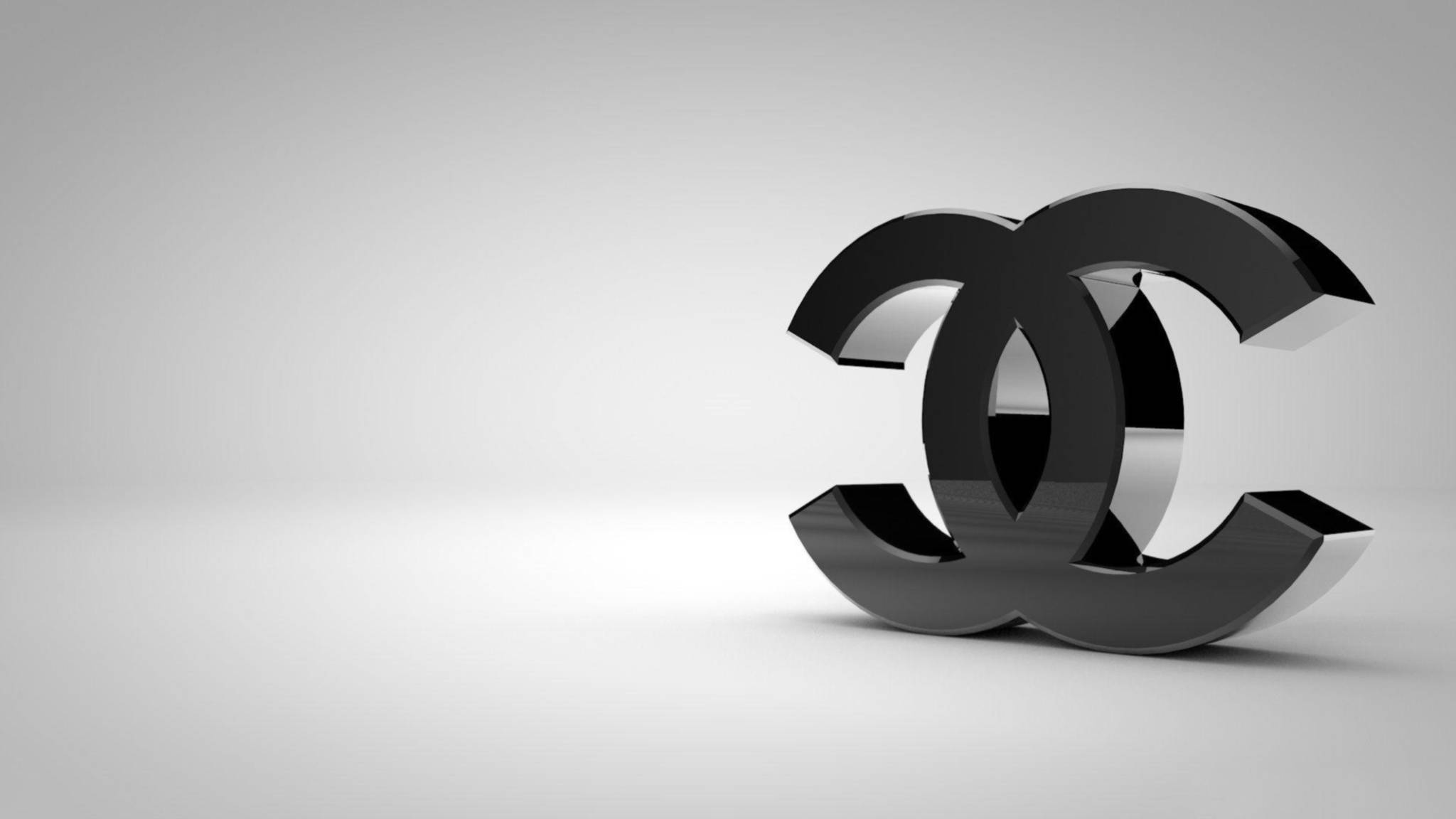 Chanel Logo, black, 3D, Full HD Desktop Wallpaper