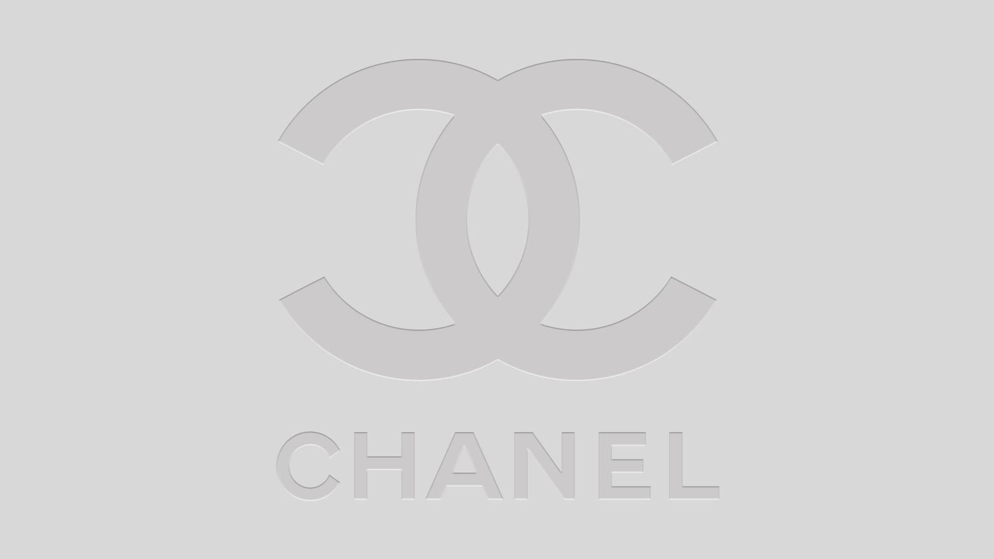 Chanel Logo, gray aesthetic, minimalist, Full HD Desktop Wallpaper
