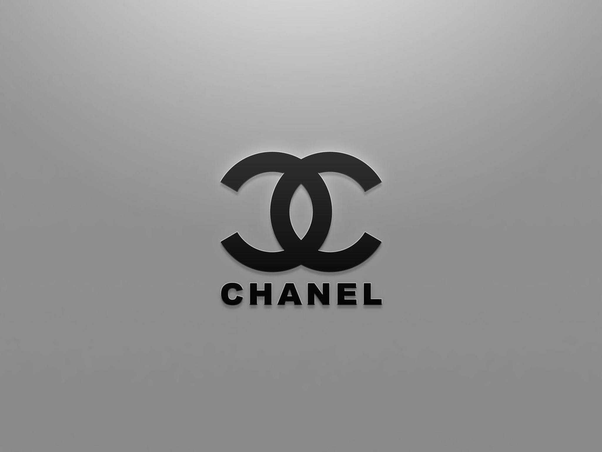 Chanel Logo, black, gray, Full HD Desktop Wallpaper