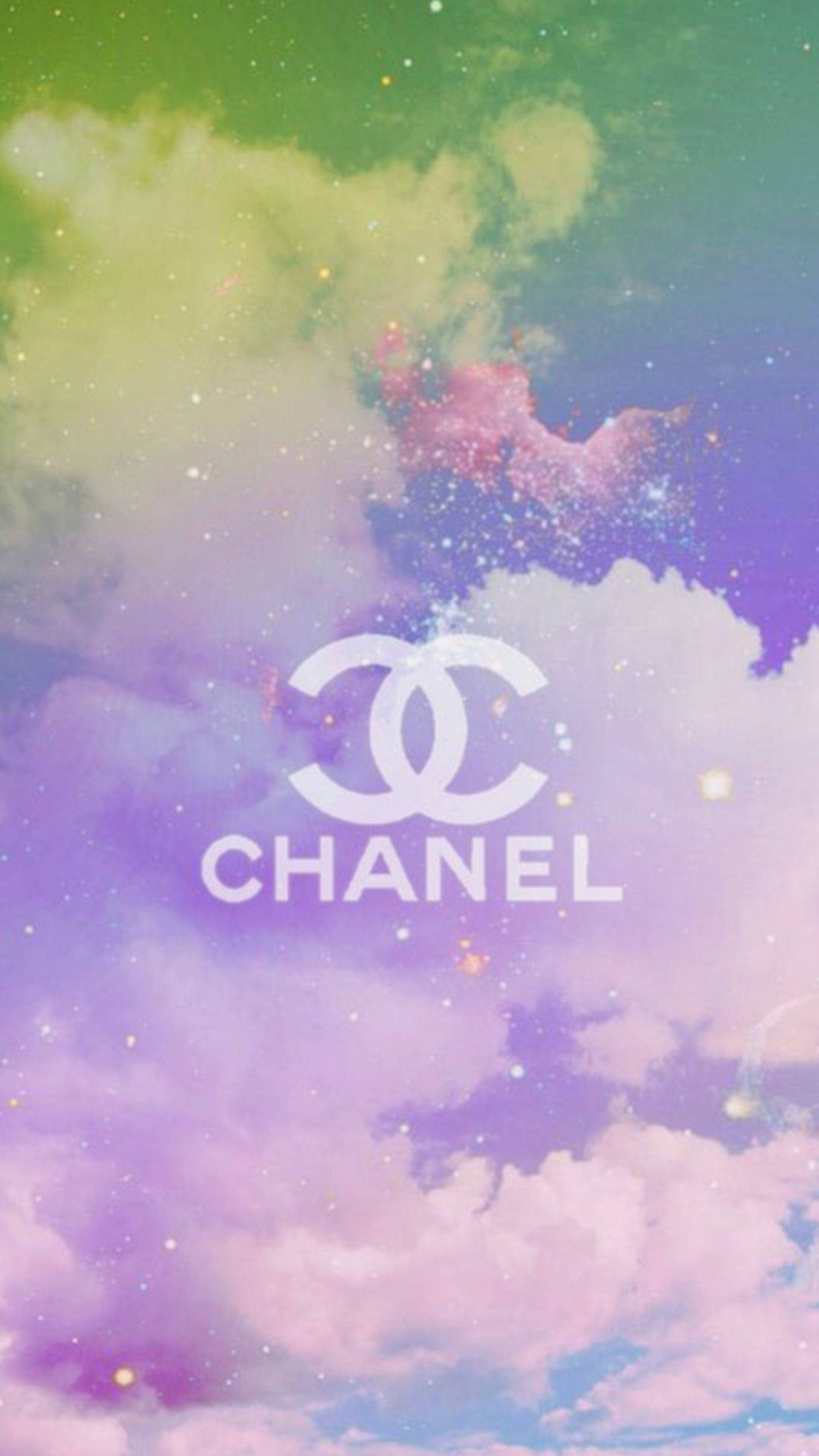 Chanel Logo, pastel sky, swirling clouds, 2K Phone Wallpaper
