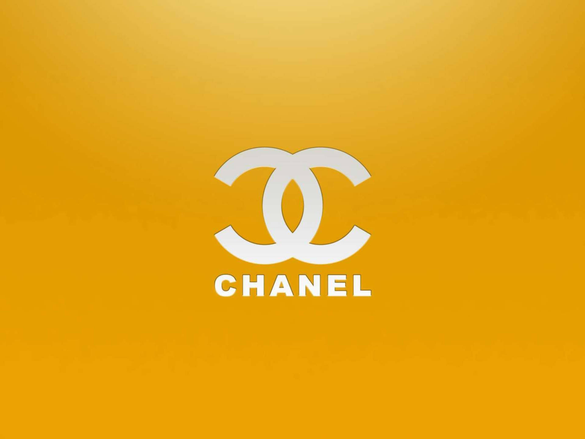 Chanel Logo, white, golden yellow, Full HD Desktop Wallpaper