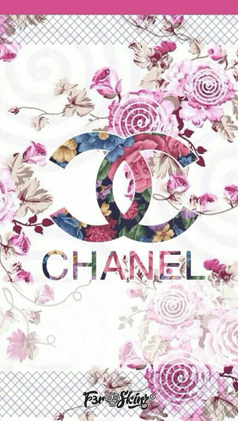 Chanel, pink chanel logo, vibrant pink floral patterns, HD Phone Wallpaper