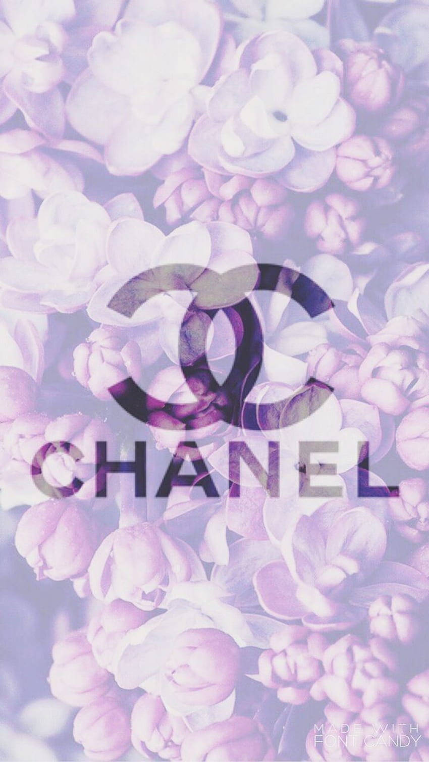 Chanel Logo, pink chanel logo, soft purple hydrangea, HD Phone Wallpaper