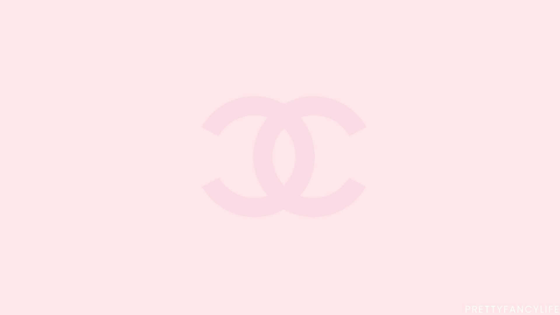 Chanel, interlocking CC logo, pastel pink, Full HD Desktop Wallpaper