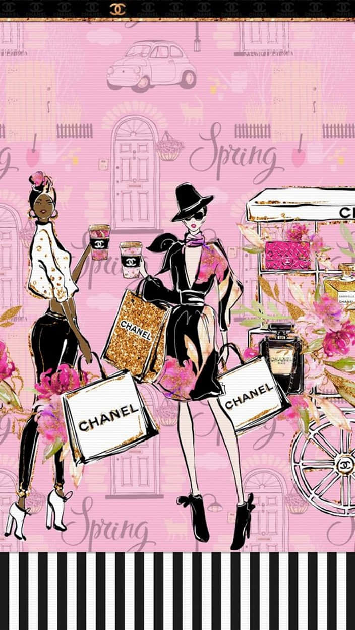 Chanel, Girly Package, black and white outfits, SD Phone Wallpaper