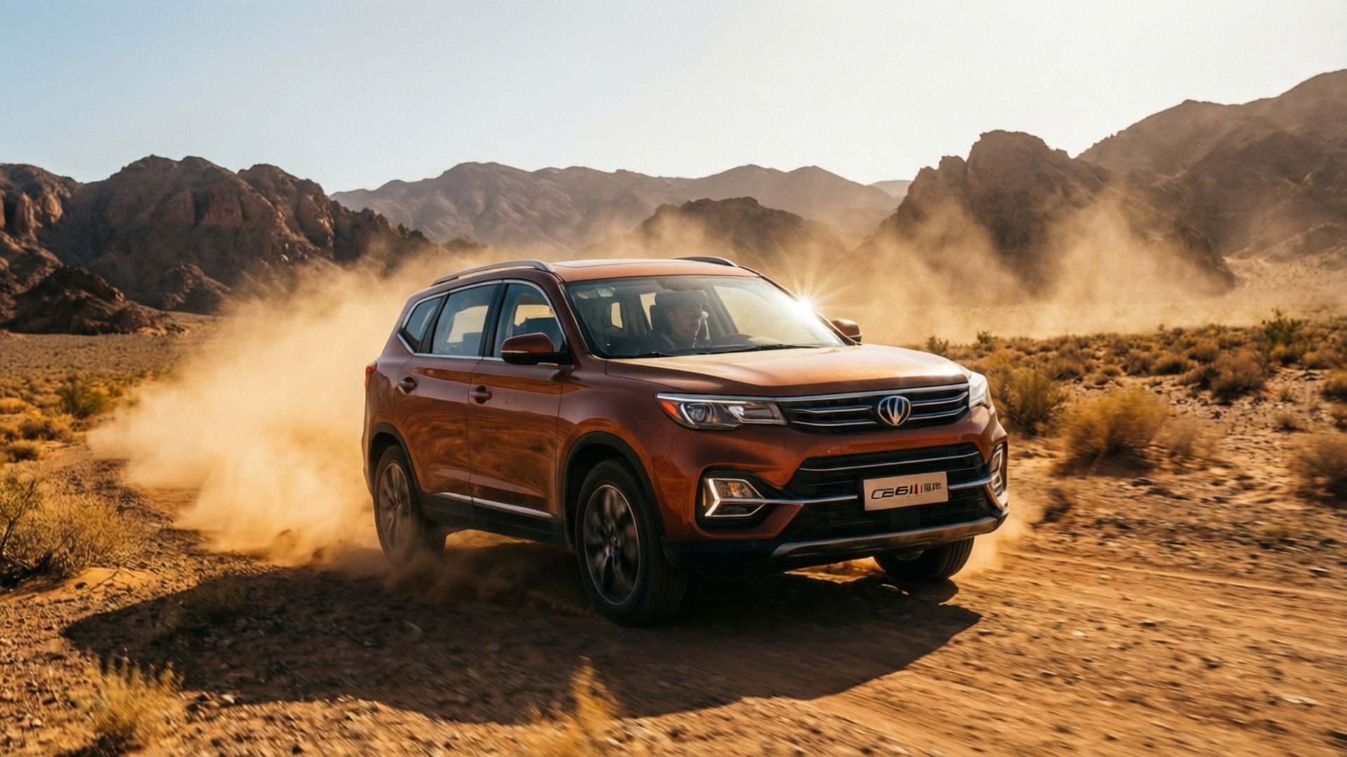 Changan CS75, desert terrain, dust, Full HD Desktop Wallpaper