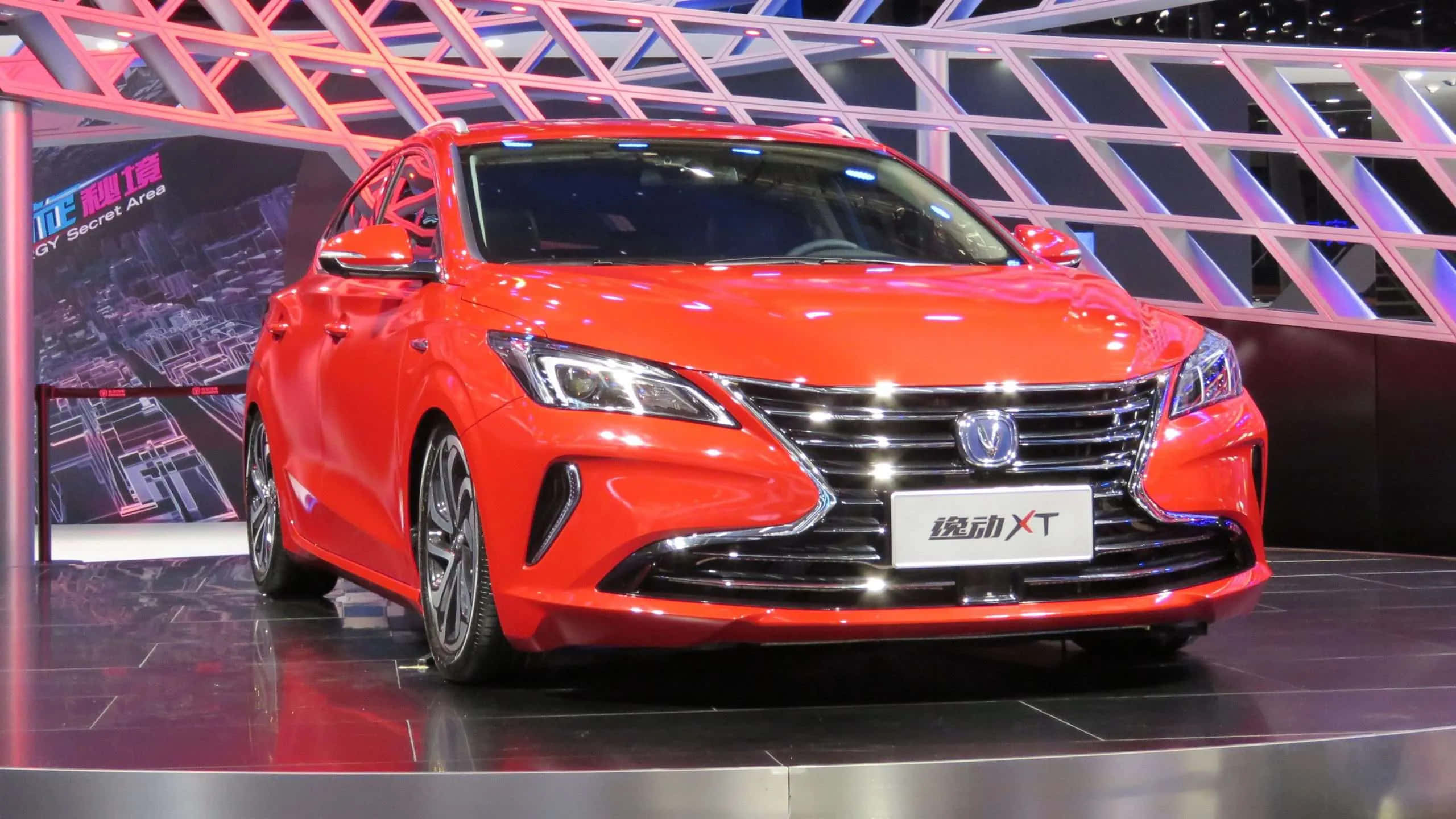 Changan Eado X T Red, vibrant red, sleek headlights, 2K Desktop Wallpaper