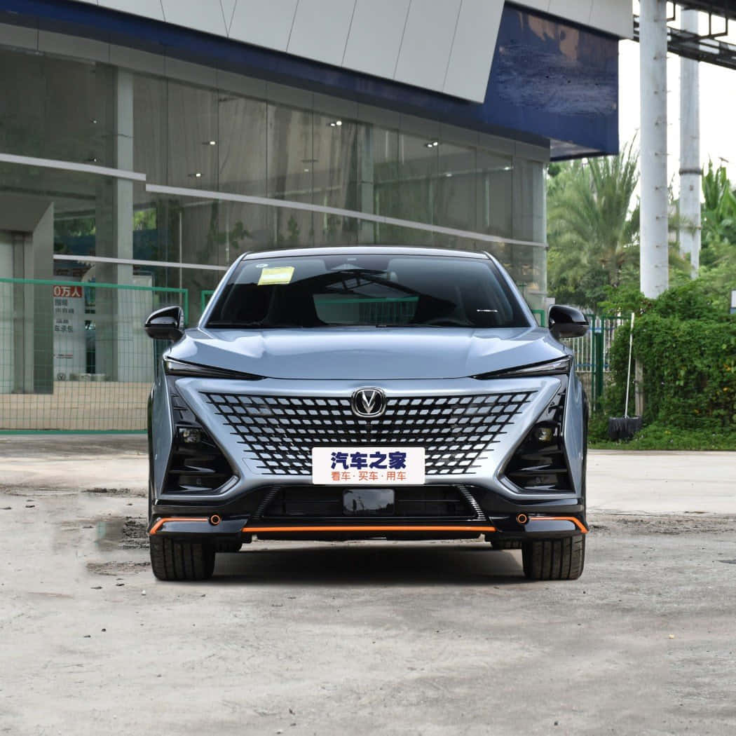 Changan Uni-t, sleek silver SUV, orange accents, SD Desktop Wallpaper