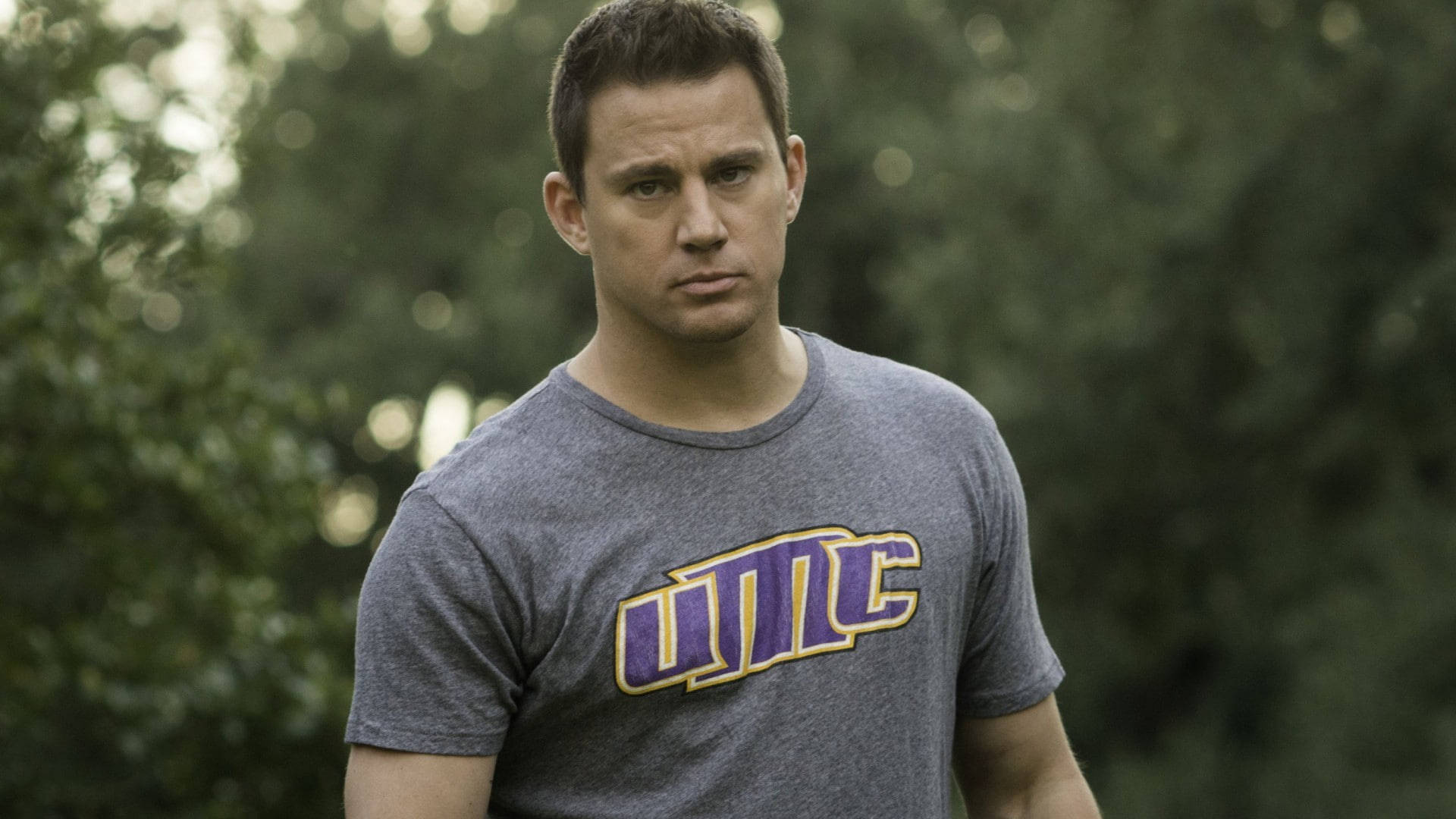Channing Tatum, UMC t-shirt, gray, Full HD Desktop Wallpaper