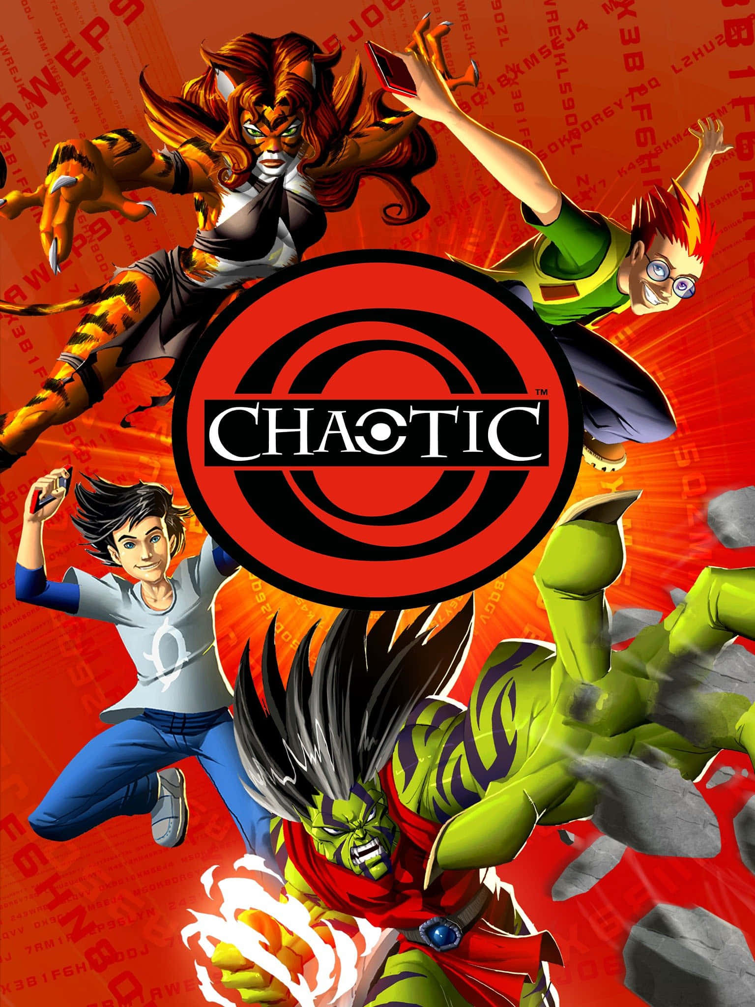 chaotic, red chaotic logo, fiery orange background, Full HD Phone Wallpaper