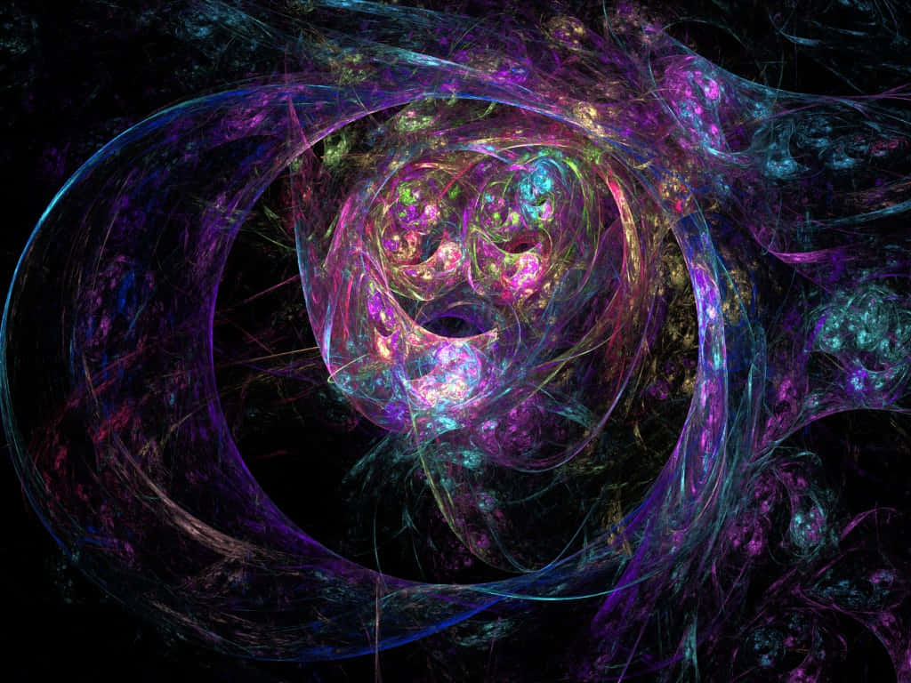chaotic, fractal tendrils, cosmic hues, SD Desktop Wallpaper