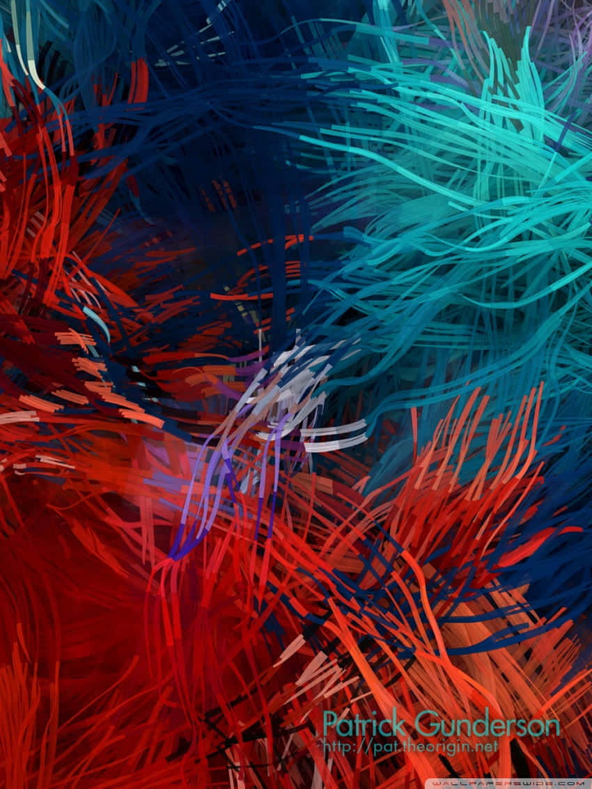 Chaotic, red, blue, SD Phone Wallpaper