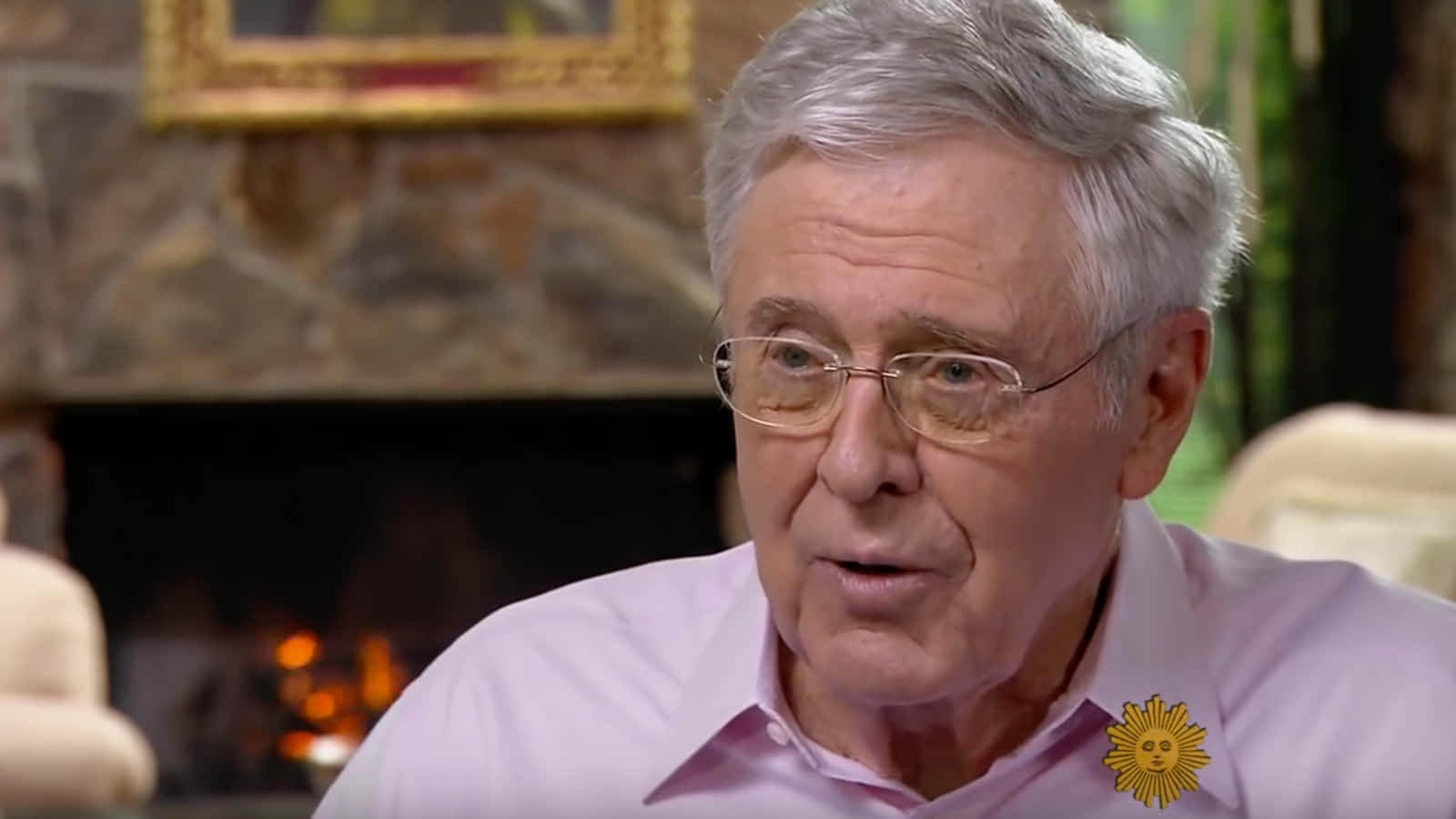 Charles G. Koch, stone fireplace, warm firelight, HD Desktop Wallpaper