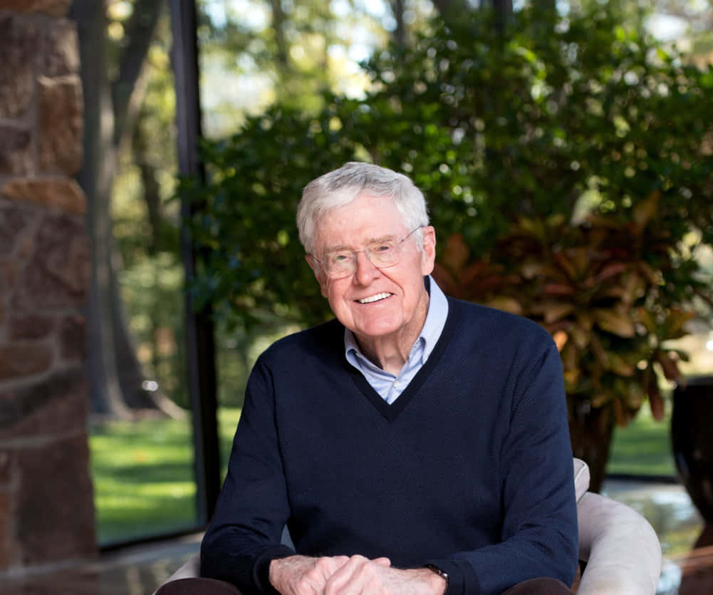 Charles G. Koch, white hair, glasses, SD Desktop Wallpaper
