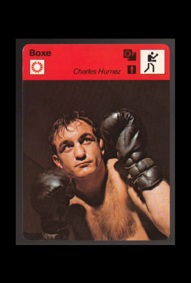 Charles Humez, black boxing gloves, vintage boxing card, SD Phone Wallpaper