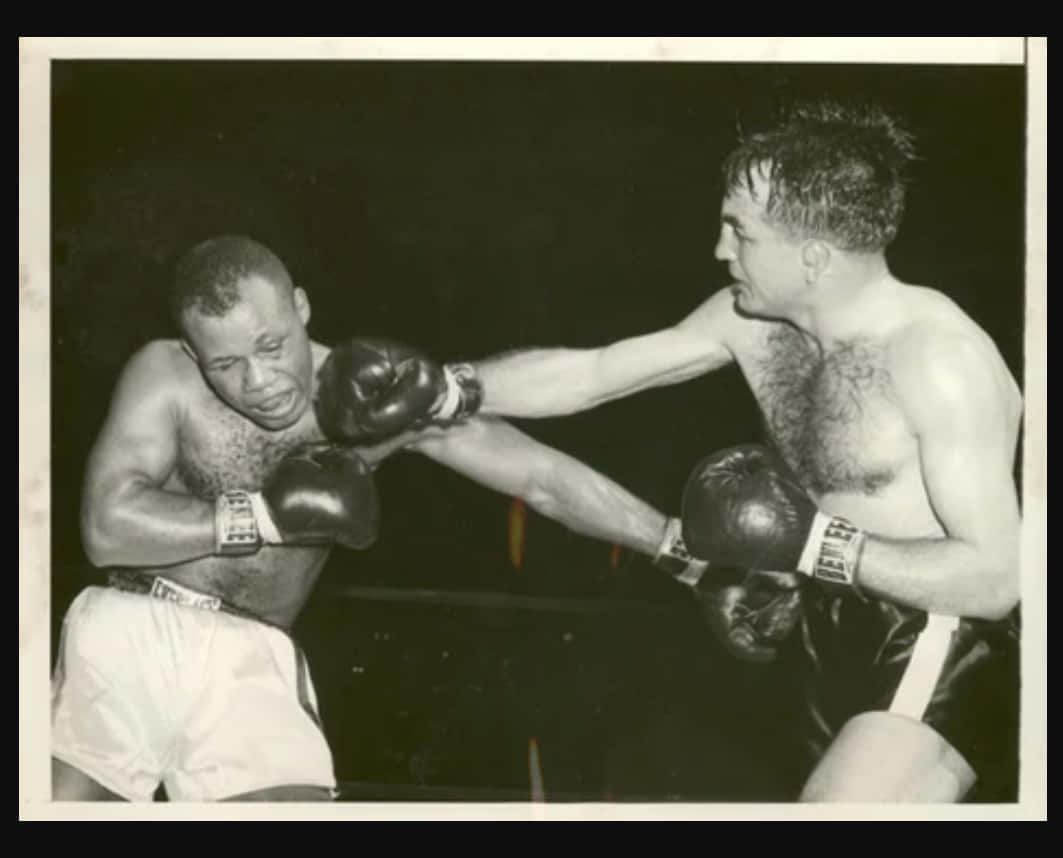 Charles Humez, boxing arena, black and white photo, SD Desktop Wallpaper