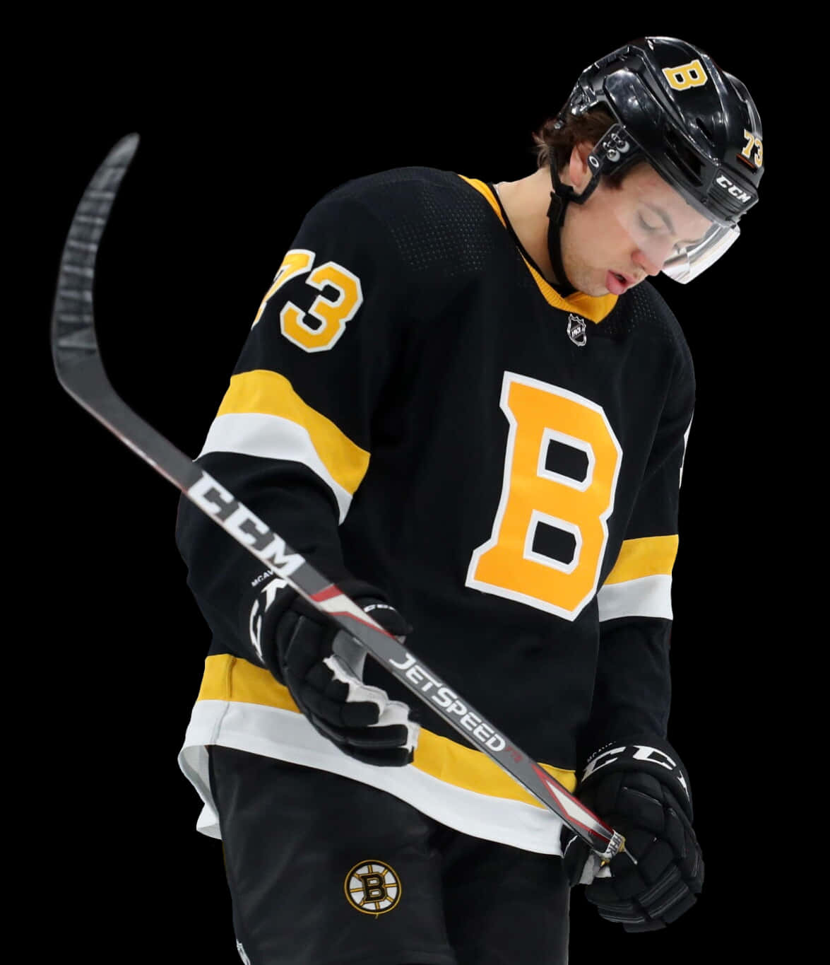 Charles Mcavoy, black and gold uniform, hockey player, HD Phone Wallpaper