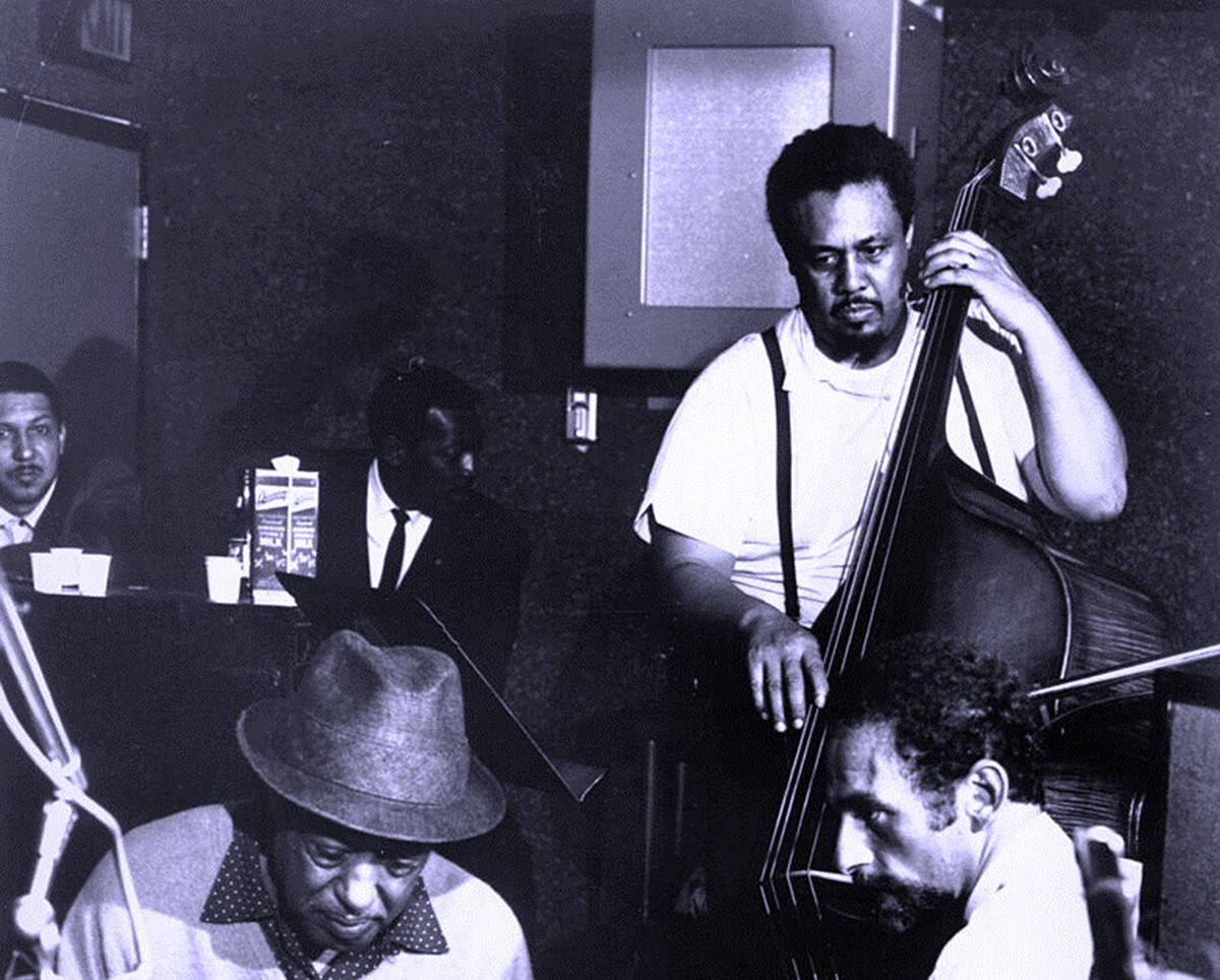 Charles Mingus, black and white photo, jazz musicians, SD Desktop Wallpaper