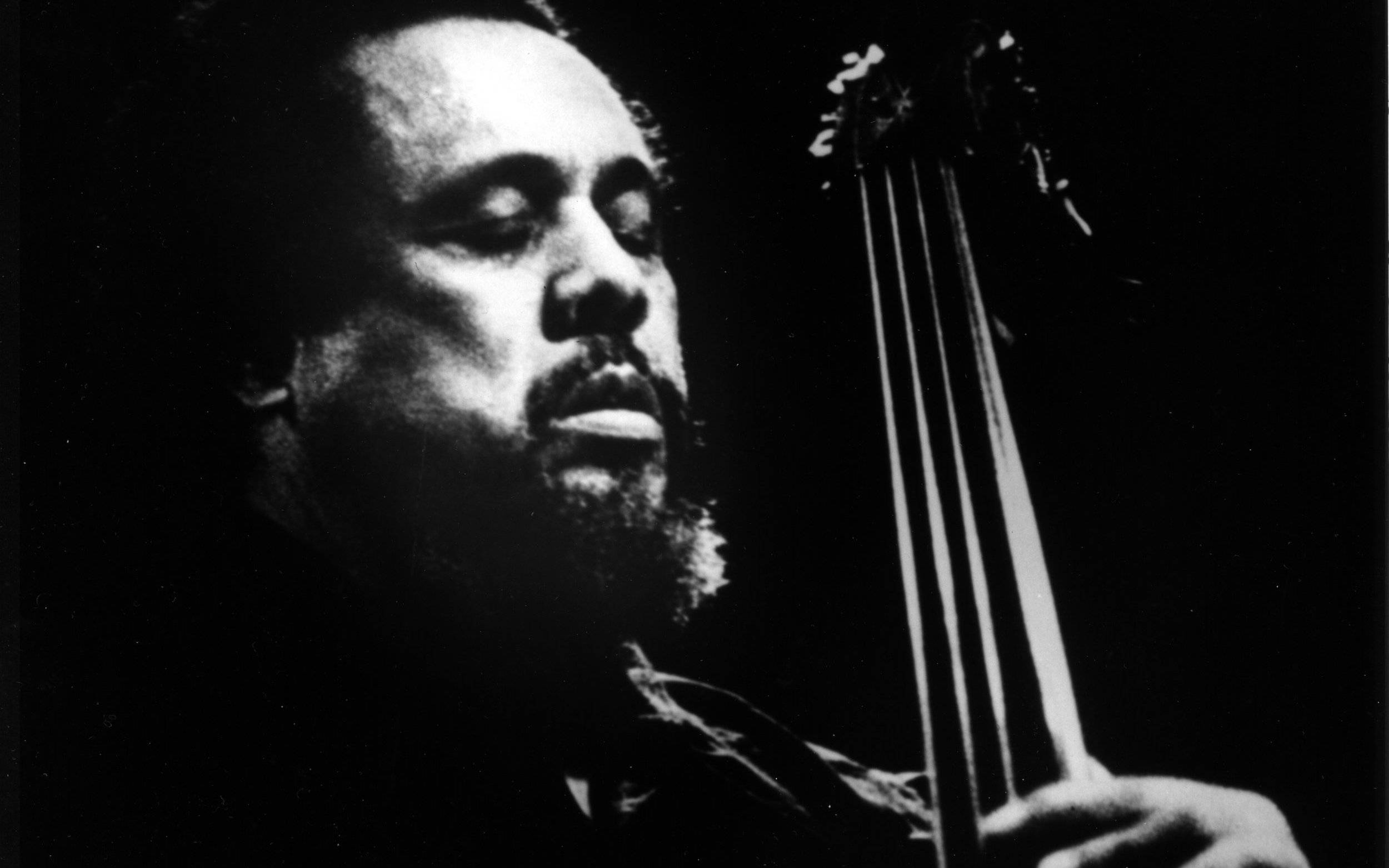 Charles Mingus, cello, black and white portrait, Full HD Desktop Wallpaper