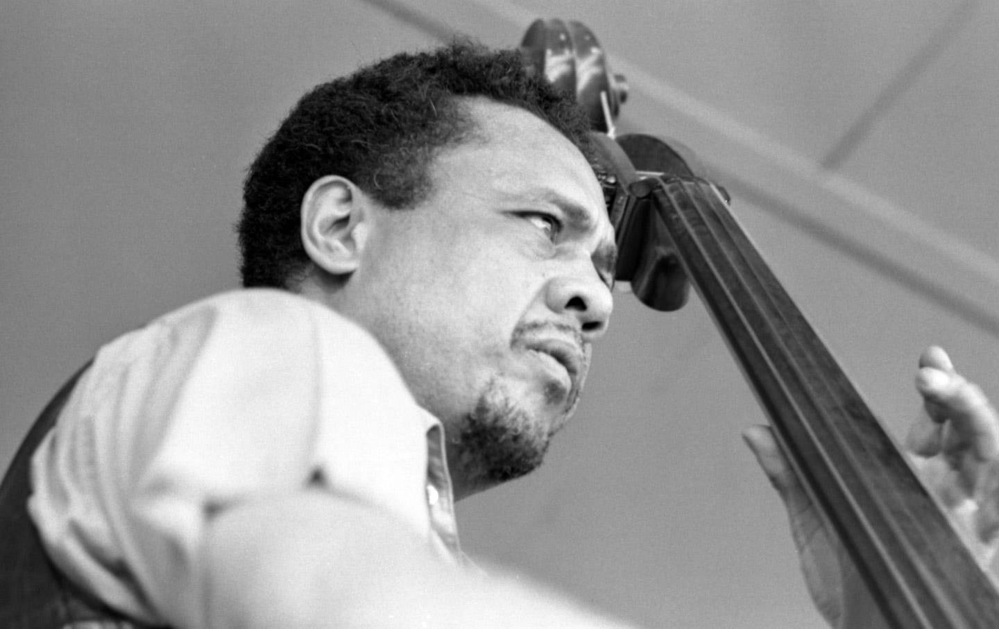 Charles Mingus, double bass, black and white, HD Desktop Wallpaper