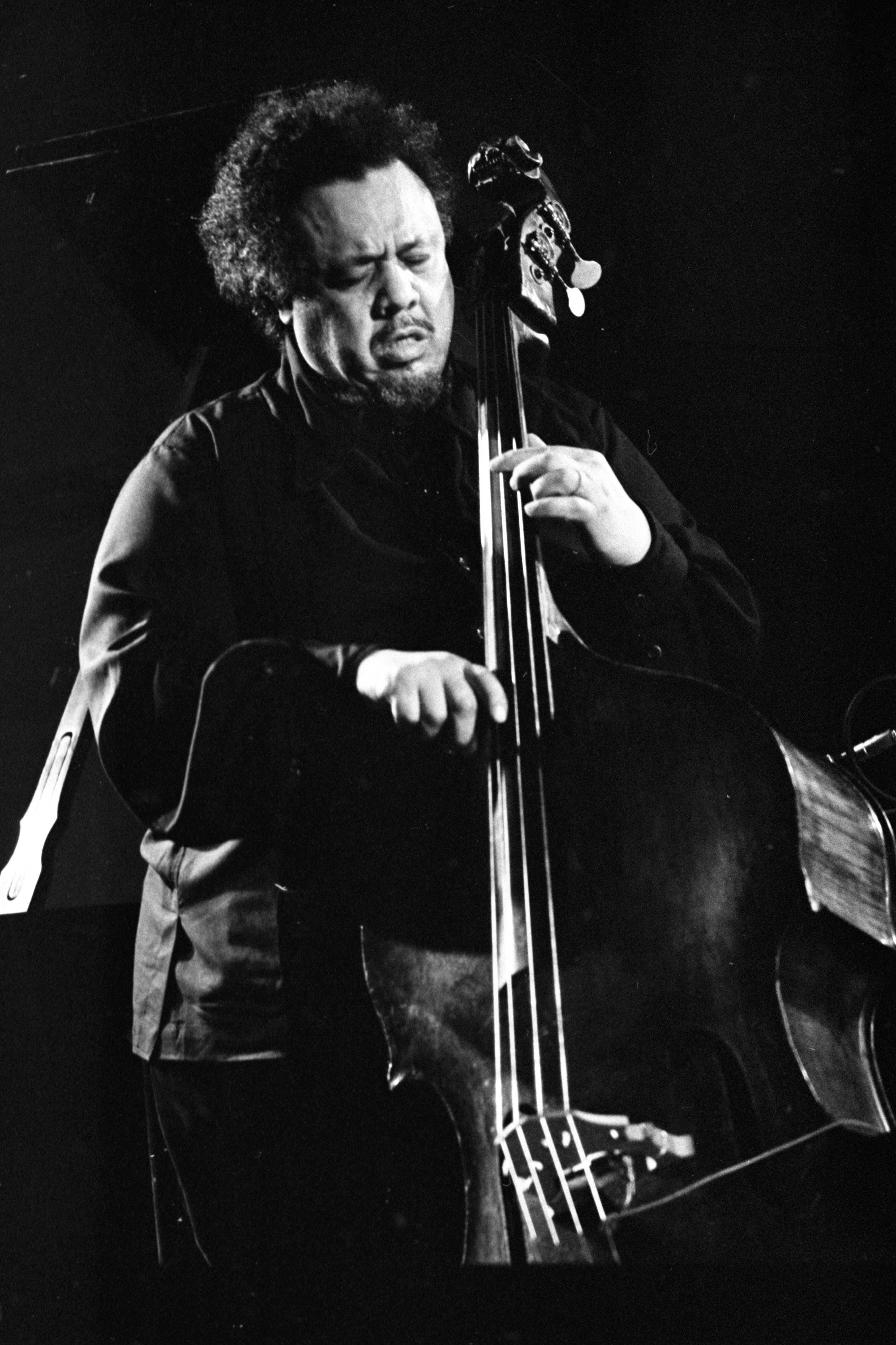 Charles Mingus, double bass, dramatic stage lighting, 4K Phone Wallpaper