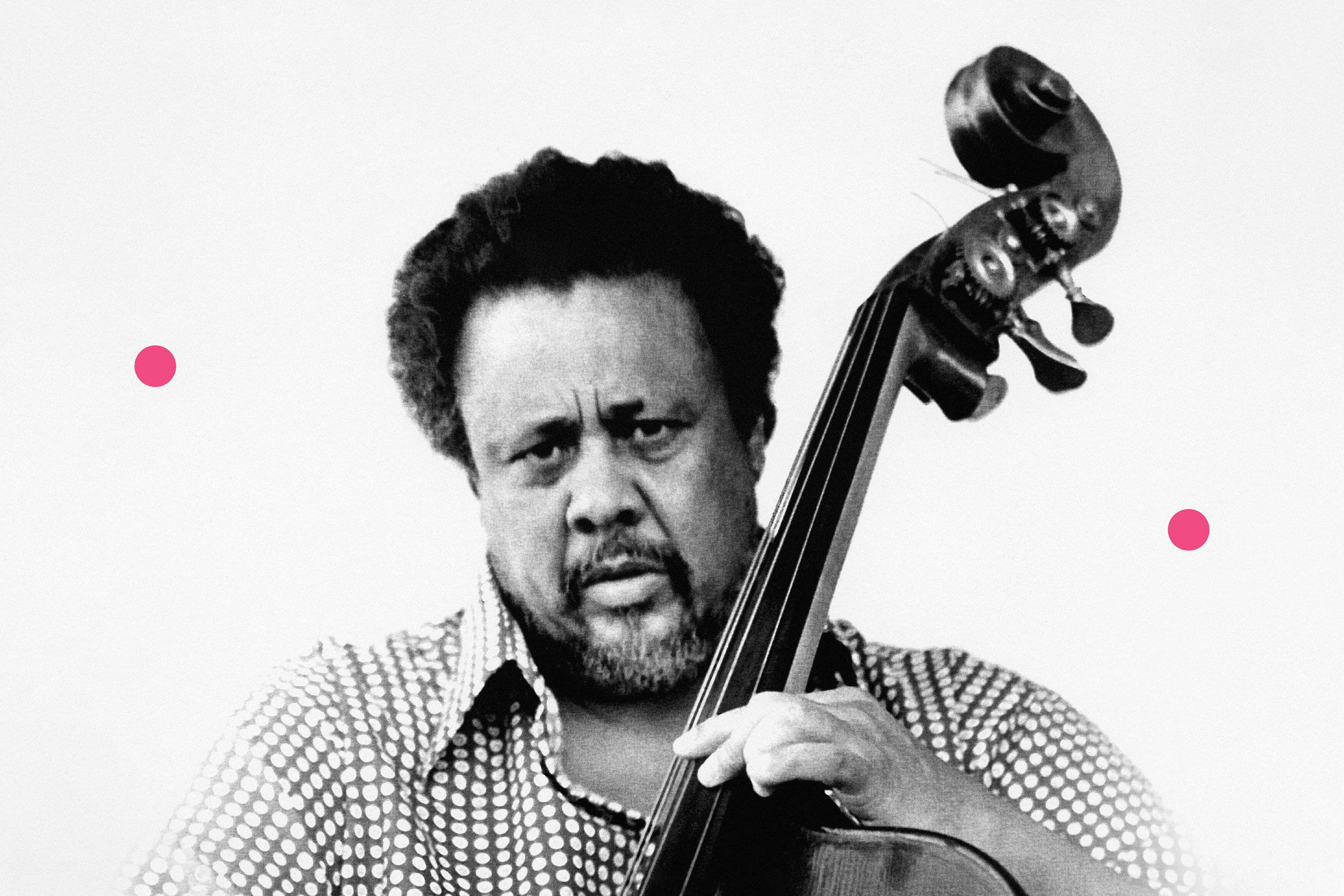 Charles Mingus, double bass, black and white portrait, Full HD Desktop Wallpaper