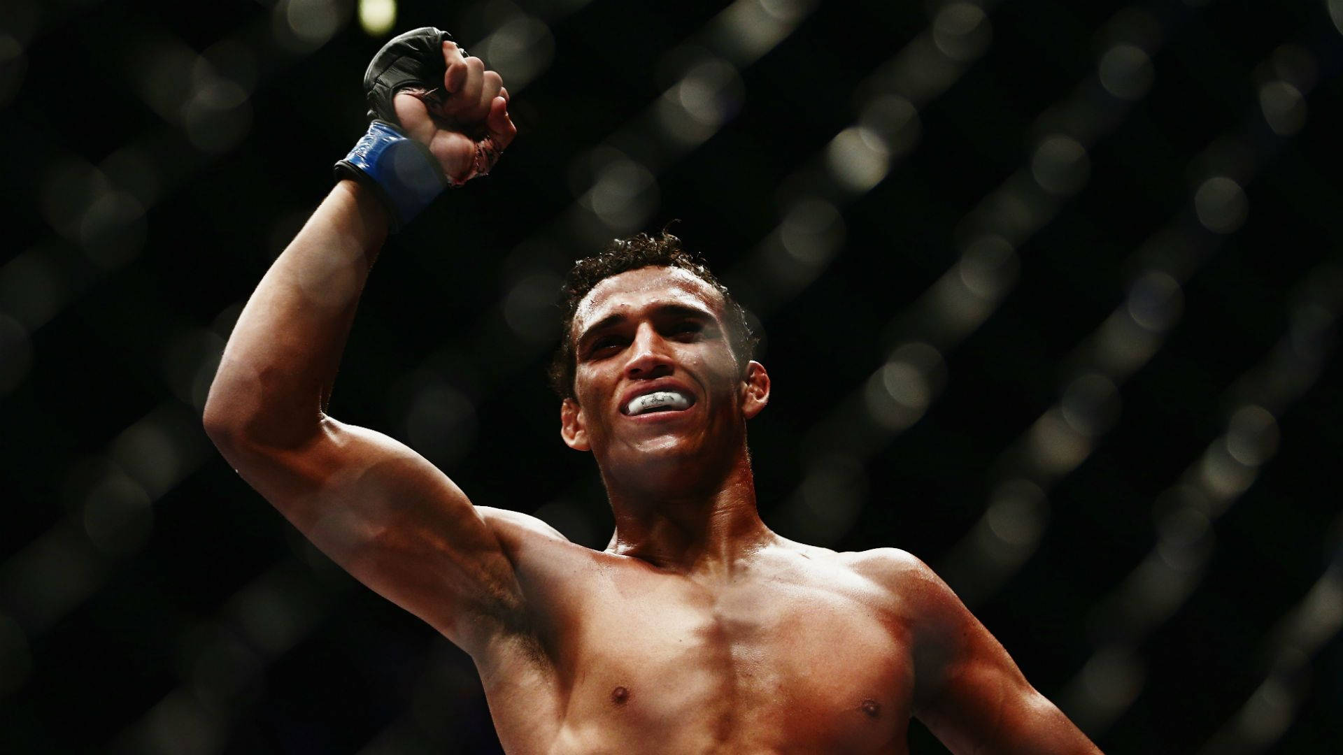 Charles Oliveira, fist pump, victory, Full HD Desktop Wallpaper