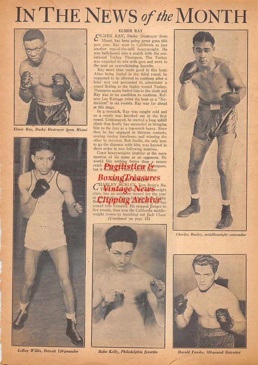 Charley Burley, 1940s boxers, vintage newspaper clipping, SD Phone Wallpaper