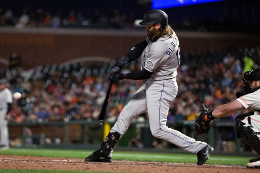 Charlie Blackmon, baseball player, night game, SD Desktop Wallpaper