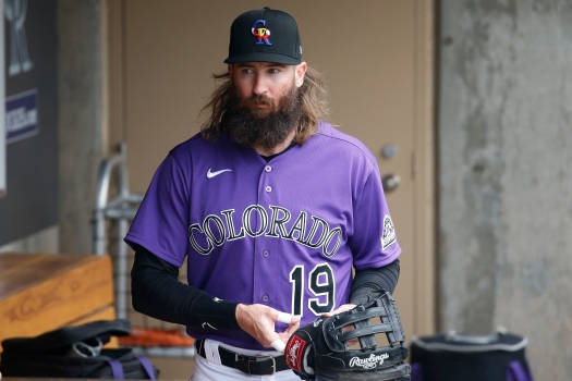 Charlie Blackmon, purple Colorado jersey, dugout, SD Desktop Wallpaper