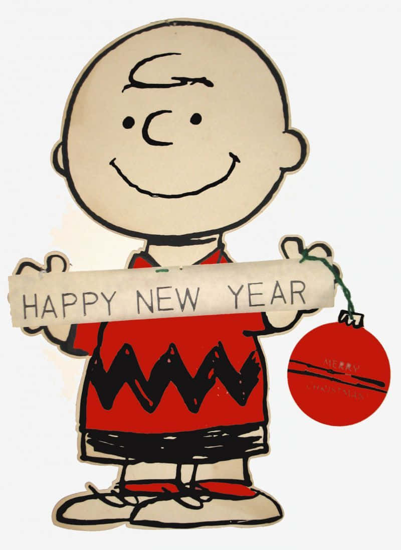 Charlie Brown, HAPPY NEW YEAR, red ornament, SD Phone Wallpaper