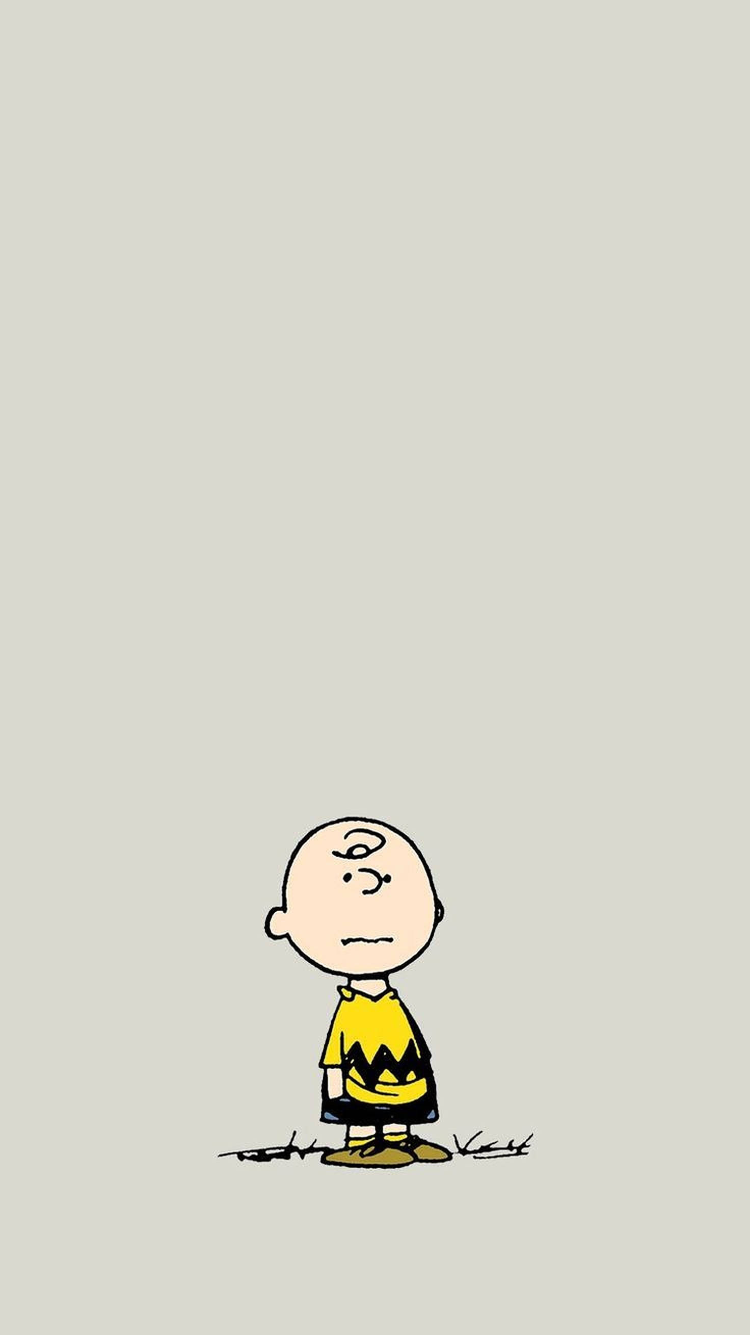 Charlie Brown, yellow shirt, black zigzag pattern, 2K Phone Wallpaper