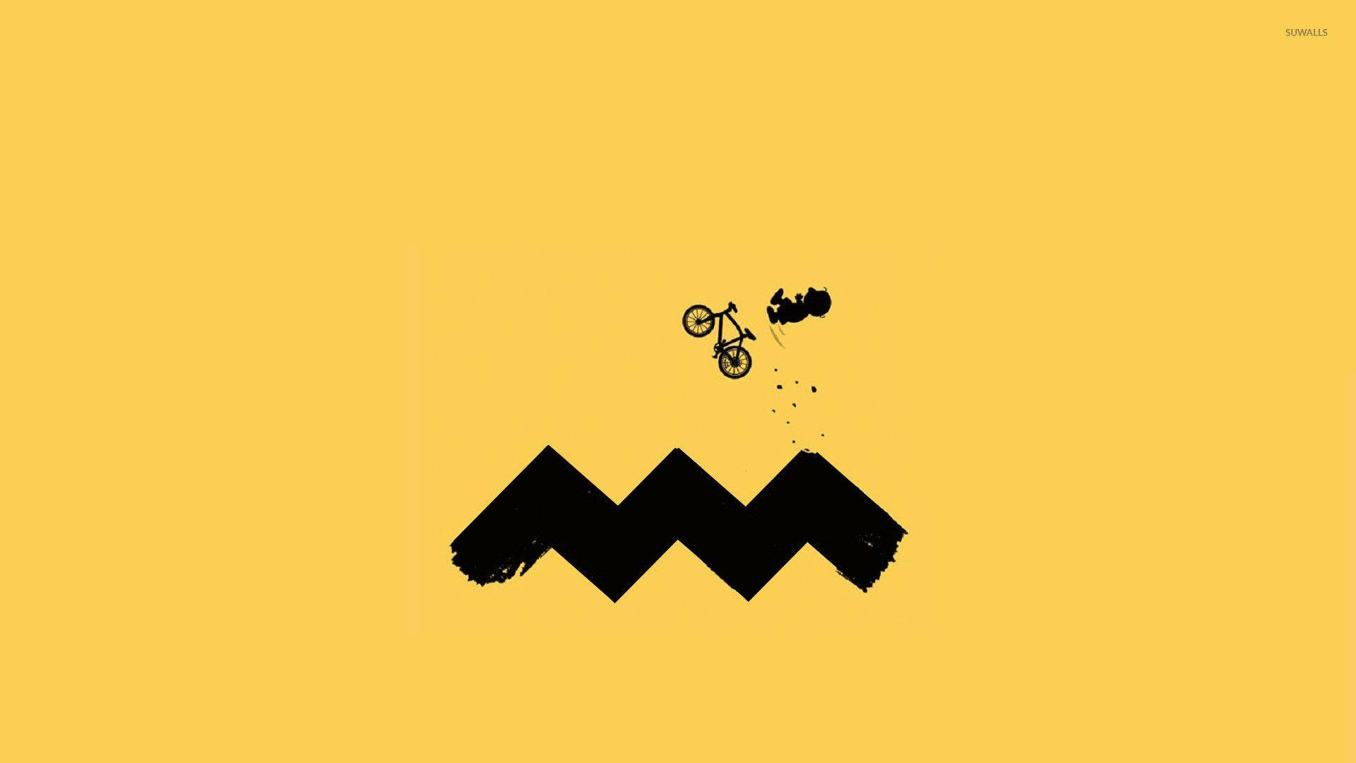 Charlie Brown, bike, black silhouette, Full HD Desktop Wallpaper