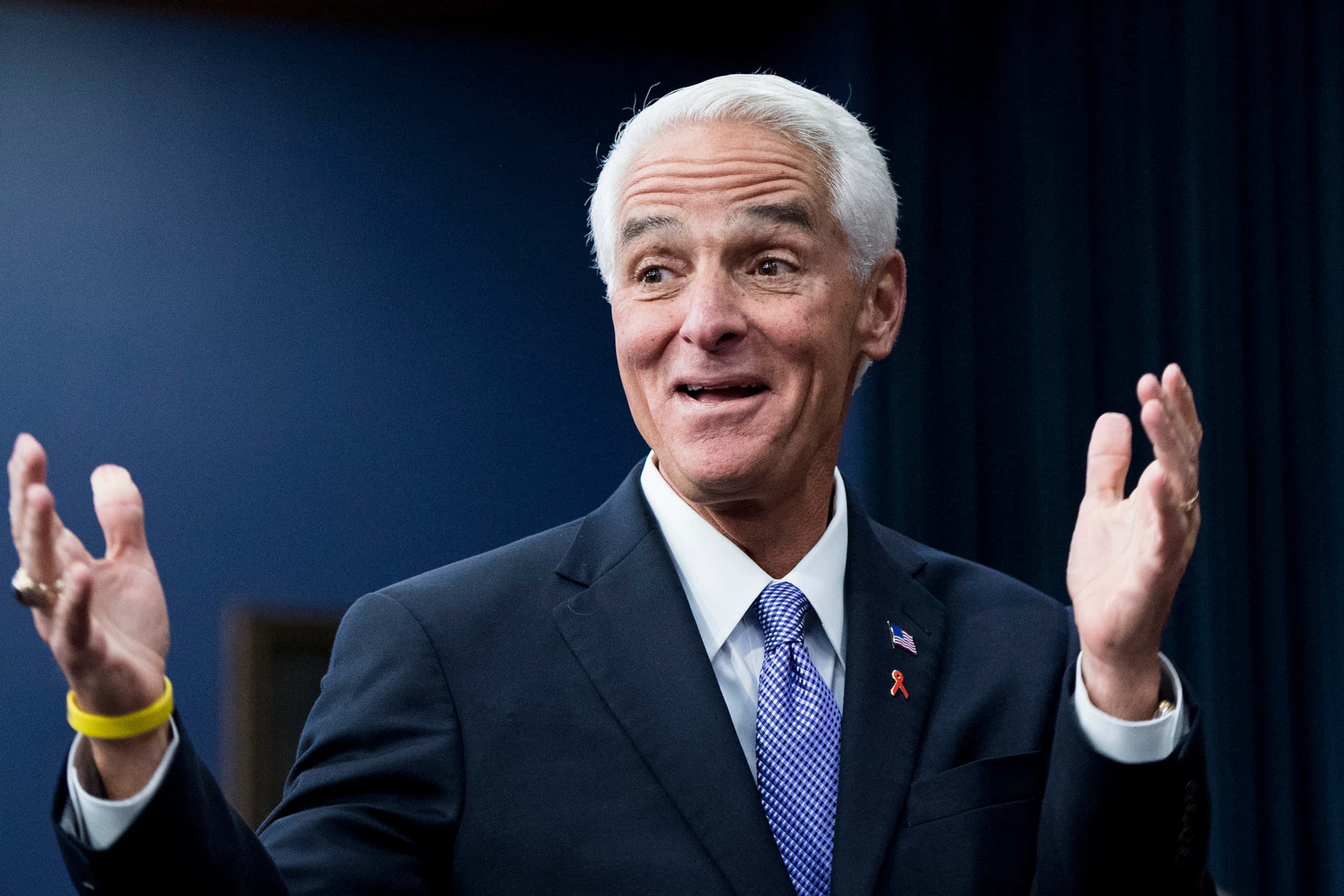 Charlie Crist, dark suit, blue tie, Full HD Desktop Wallpaper