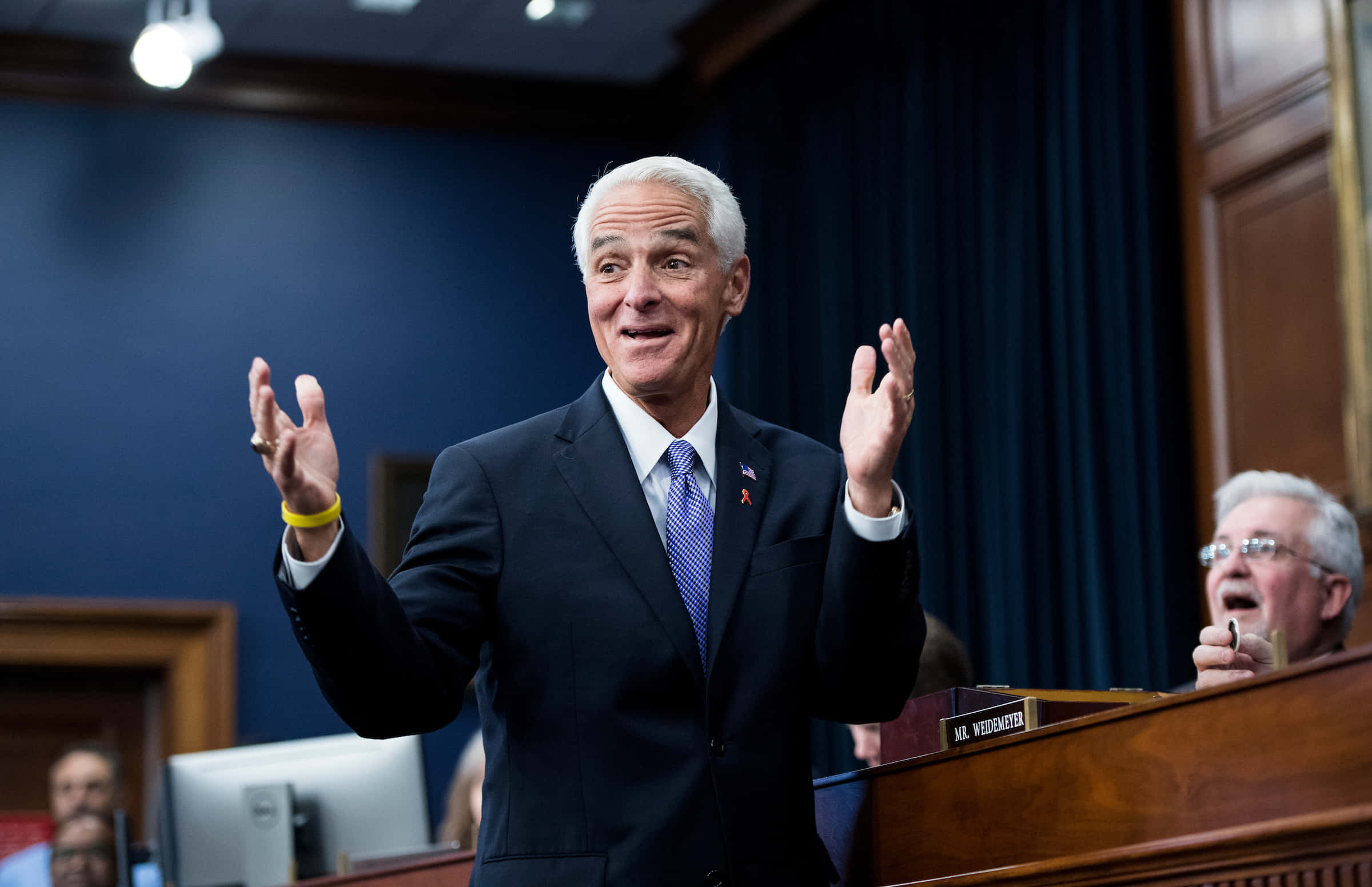 Charlie Crist, dark suit, blue tie, Full HD Desktop Wallpaper