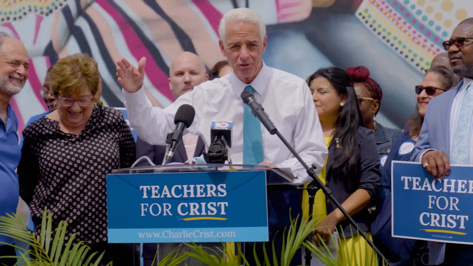 Teachers for Crist, white shirt, blue tie, Full HD Desktop Wallpaper