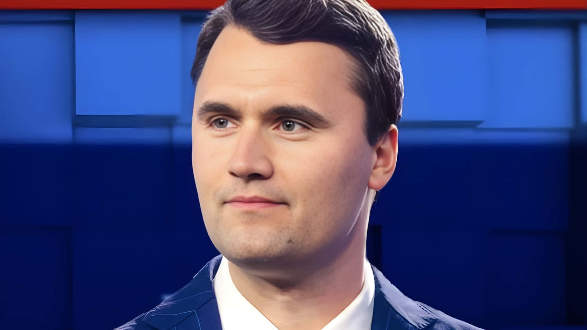 Charlie Kirk, conservative political commentator, dark suit, Full HD Desktop Wallpaper