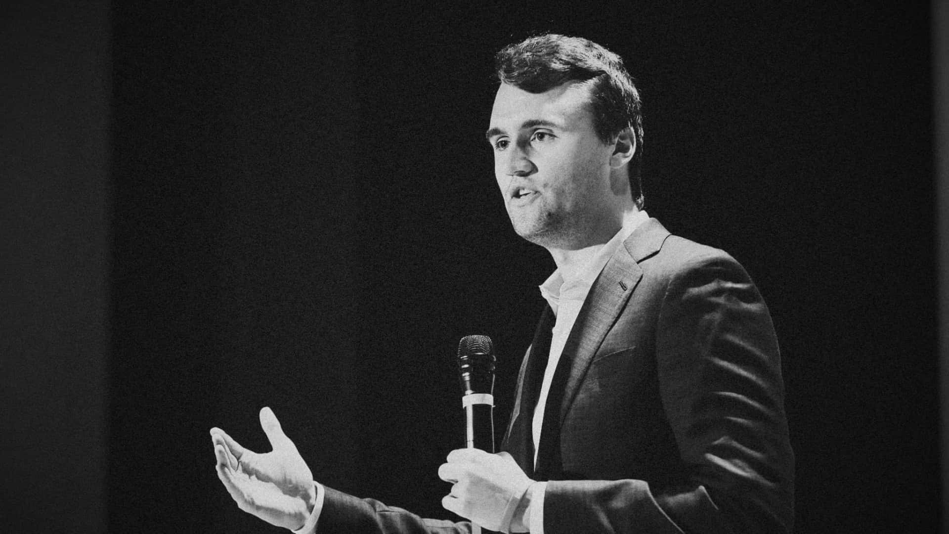 Charlie Kirk, speaking engagement, suit, Full HD Desktop Wallpaper