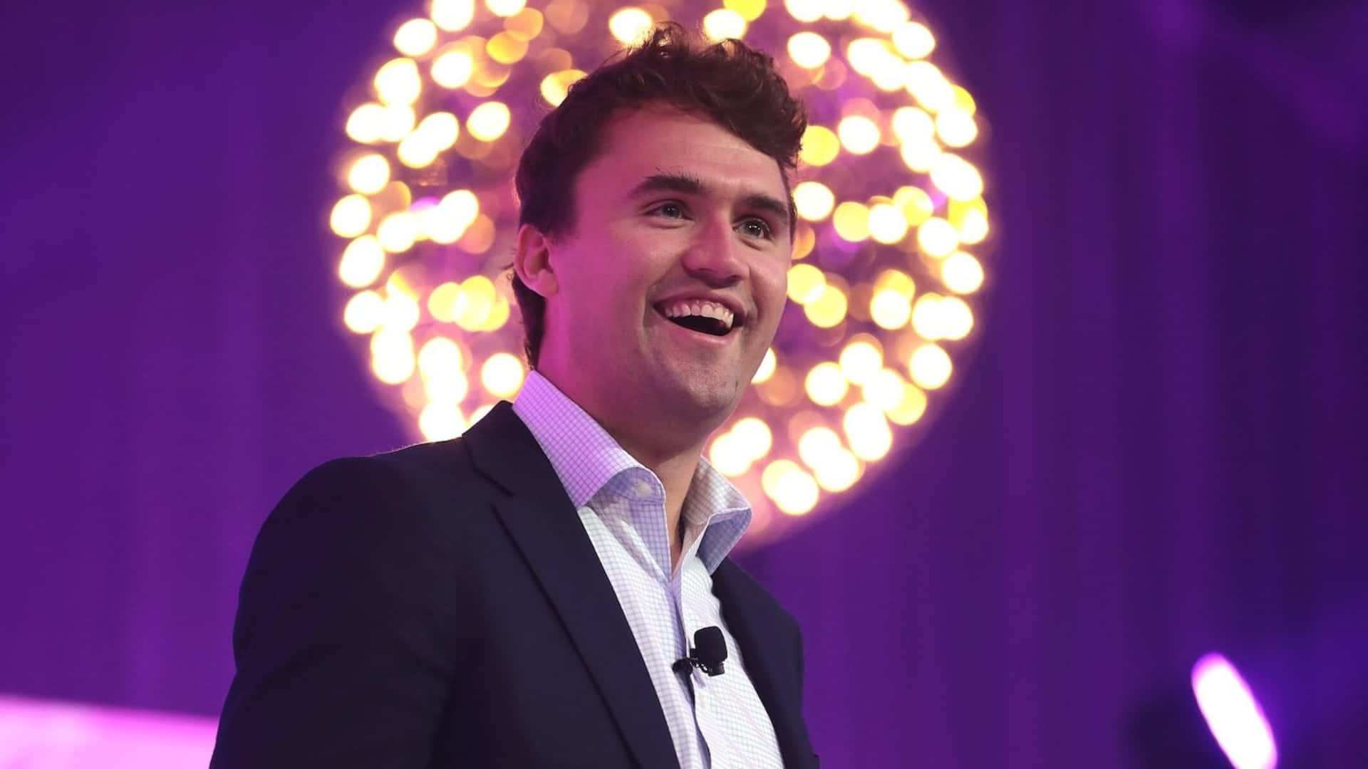 Charlie Kirk, dark suit, light shirt, Full HD Desktop Wallpaper