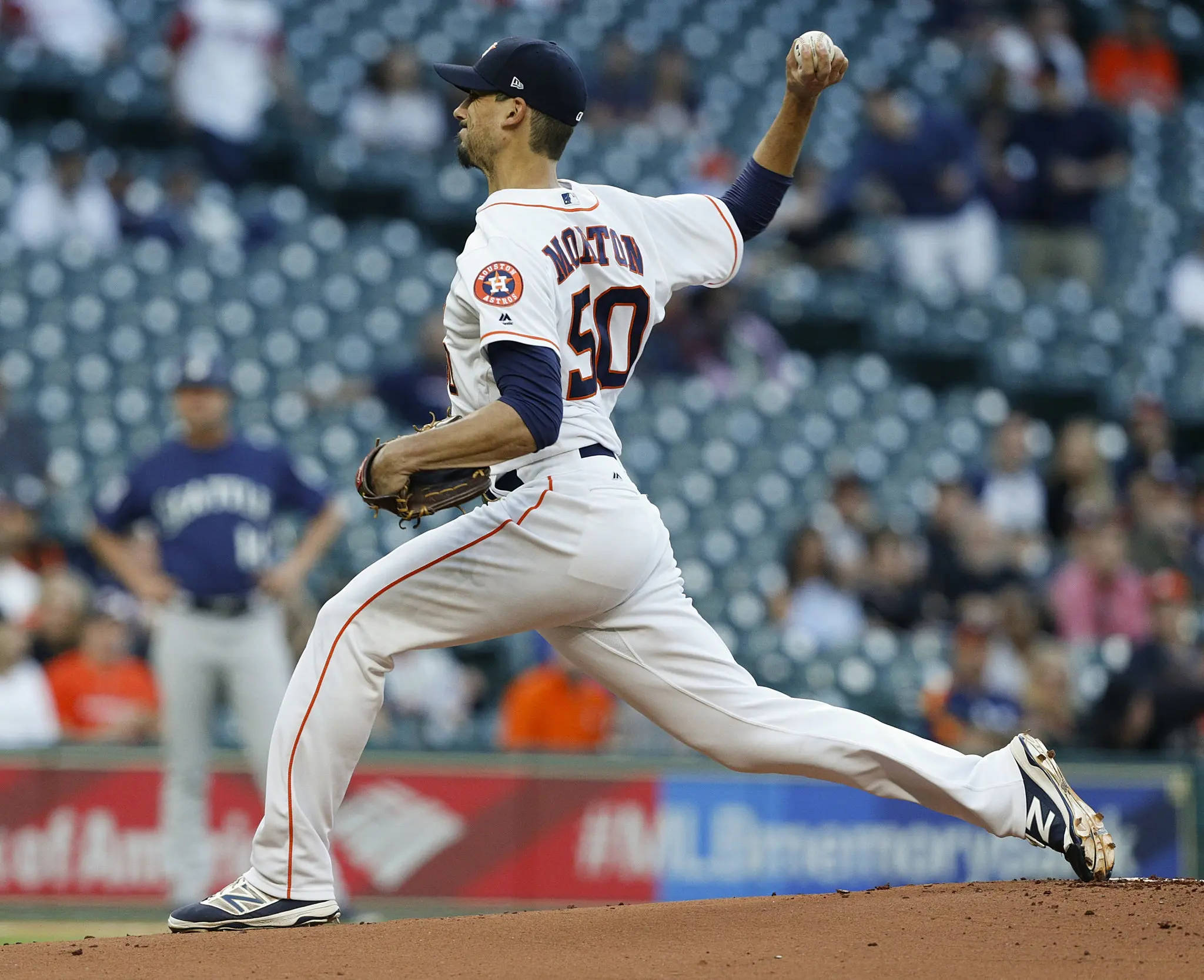 Charlie Morton, number 50, white uniform, Full HD Desktop Wallpaper