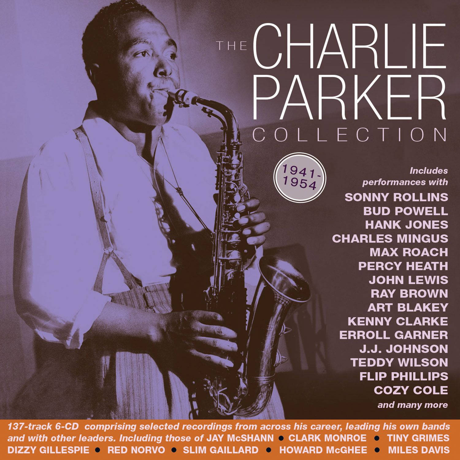 Charlie Parker, saxophone, vintage purple-tinted photo, HD Desktop Wallpaper