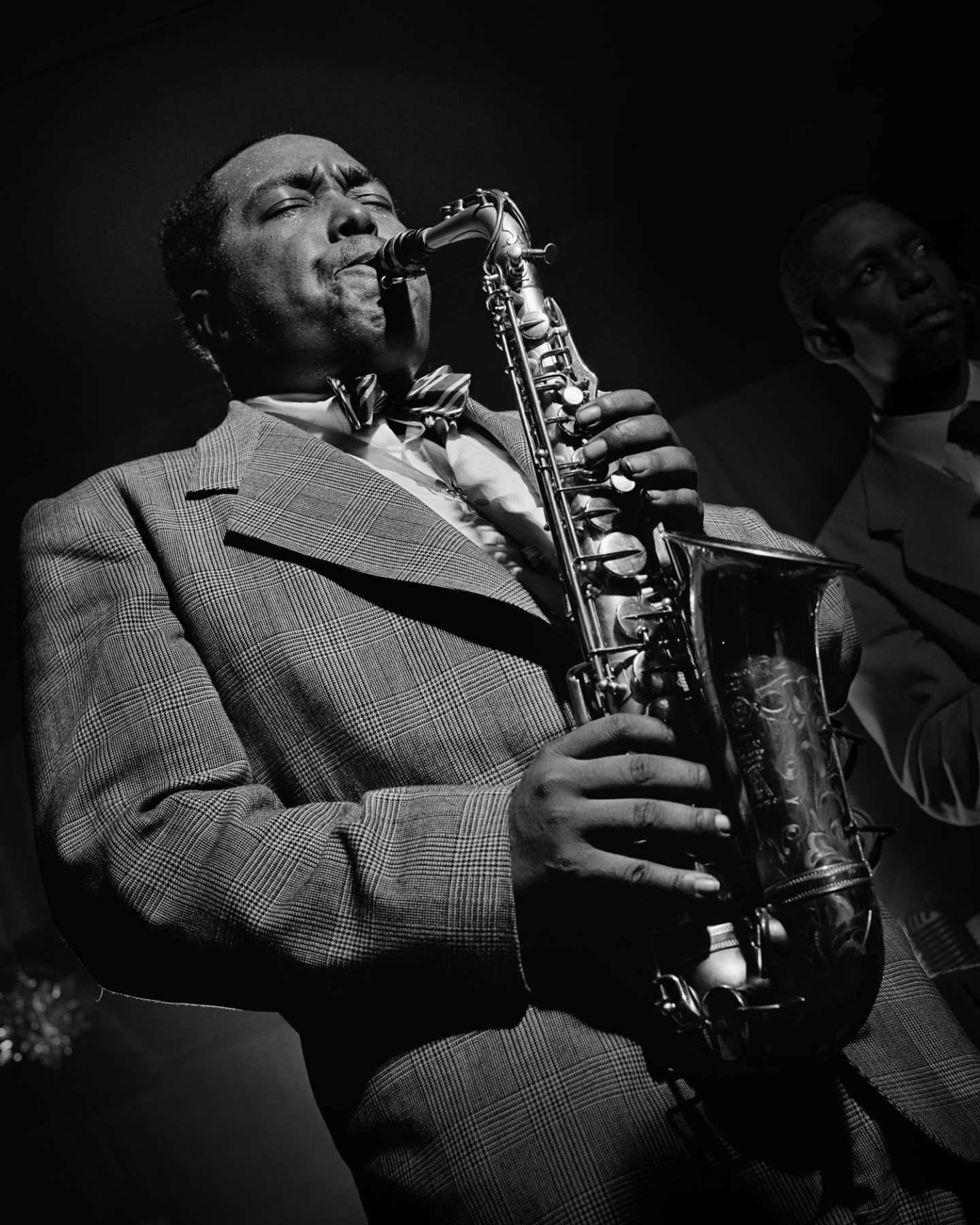 Charlie Parker, jazz saxophonist, checkered suit, HD Phone Wallpaper