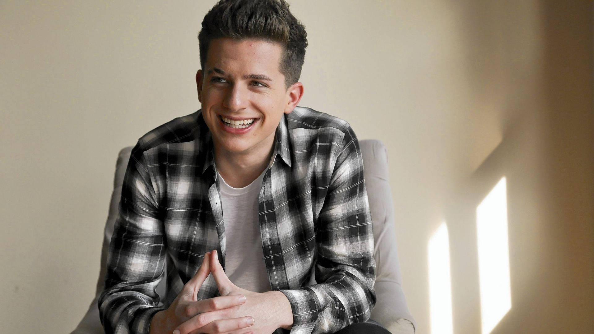 Charlie Puth, plaid shirt, sunlight, Full HD Desktop Wallpaper