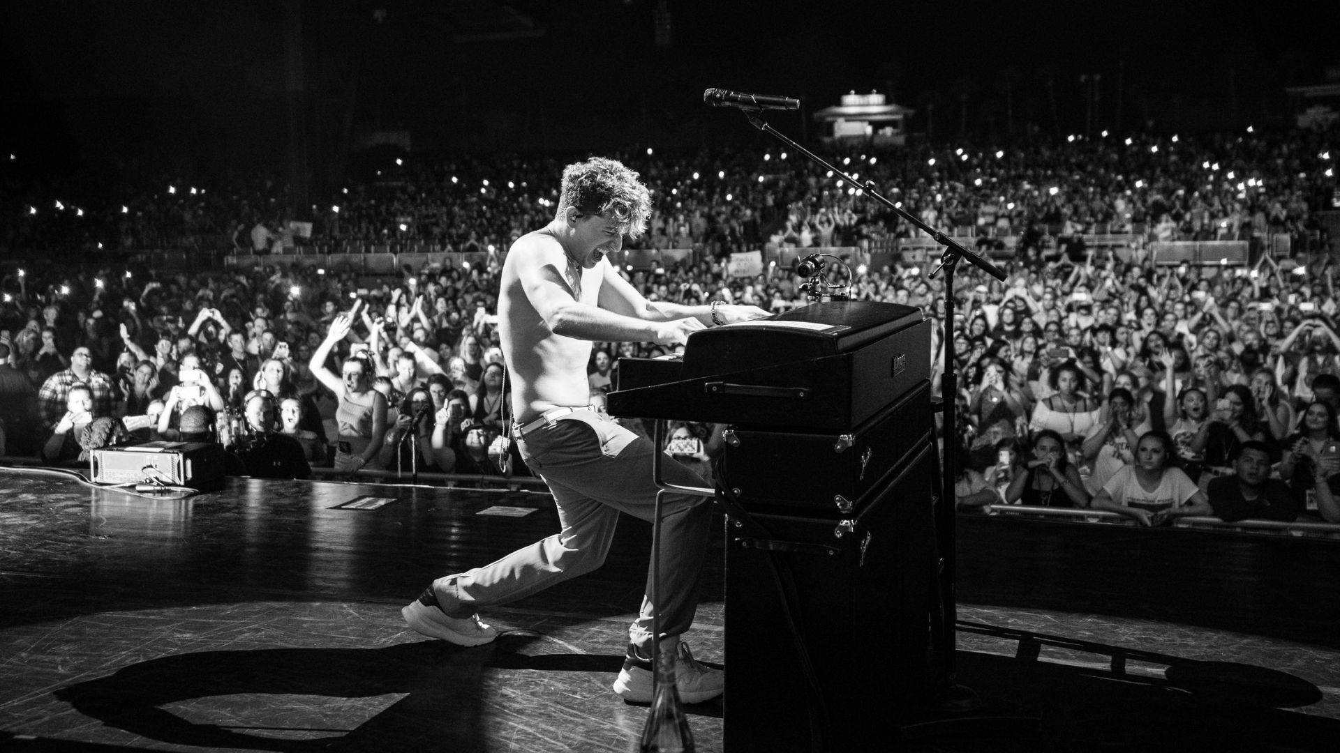 Charlie Puth, keyboard, stage, Full HD Desktop Wallpaper