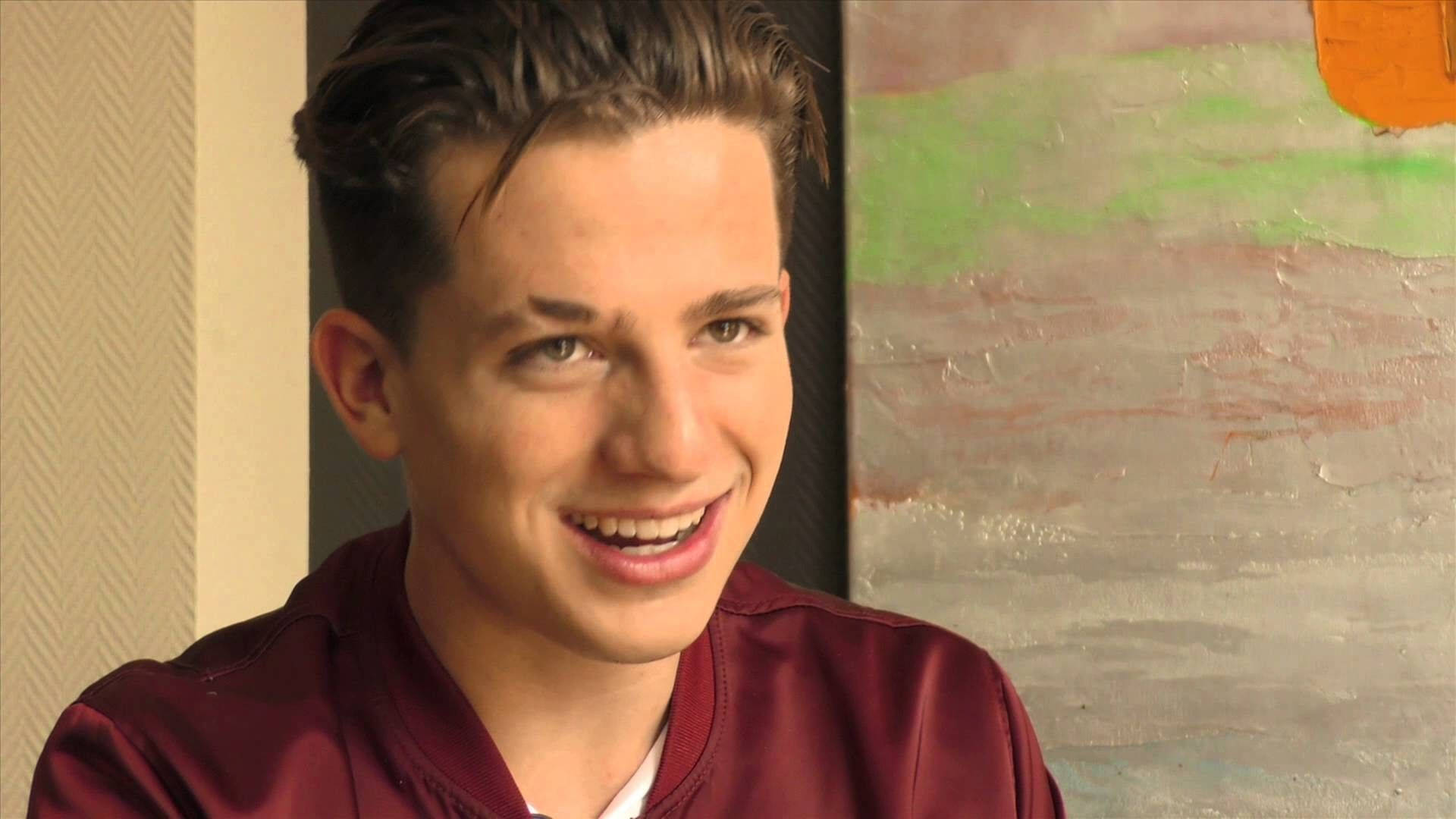 Charlie Puth, maroon jacket, abstract art, Full HD Desktop Wallpaper