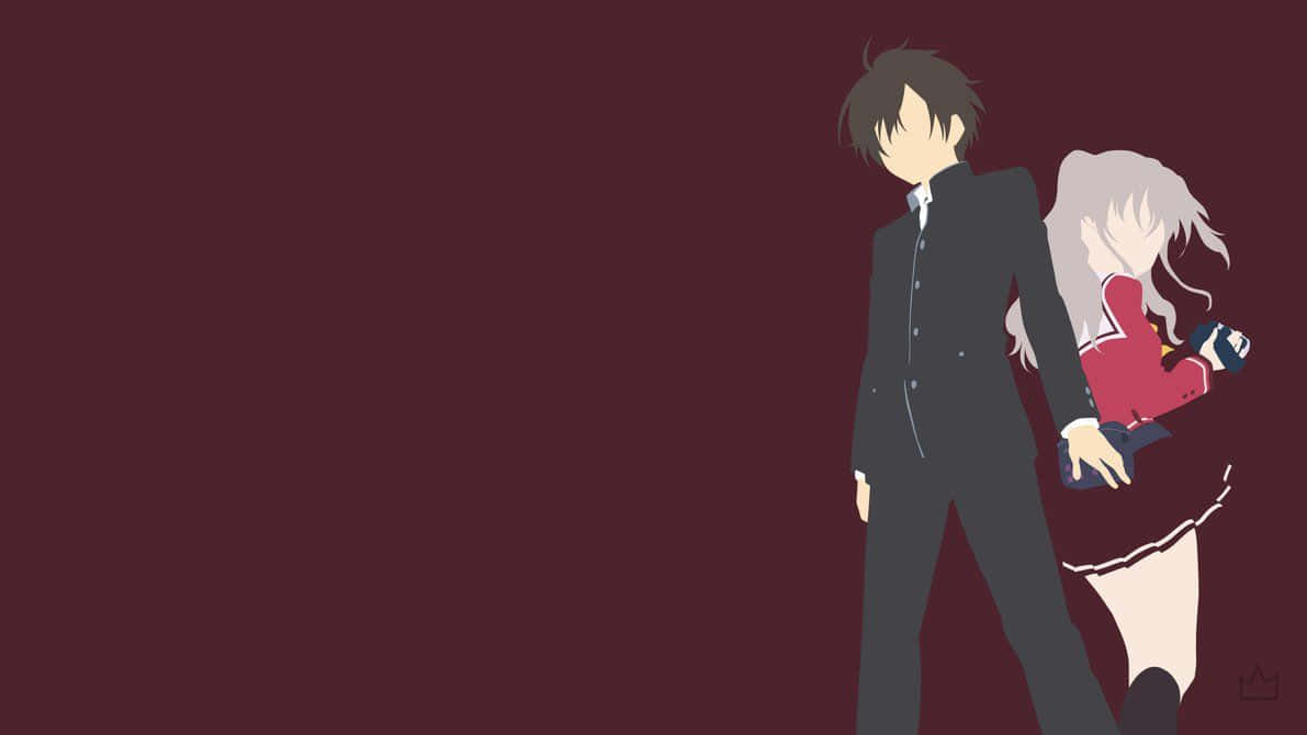 Charlotte Anime, boy, dark suit, SD Desktop Wallpaper