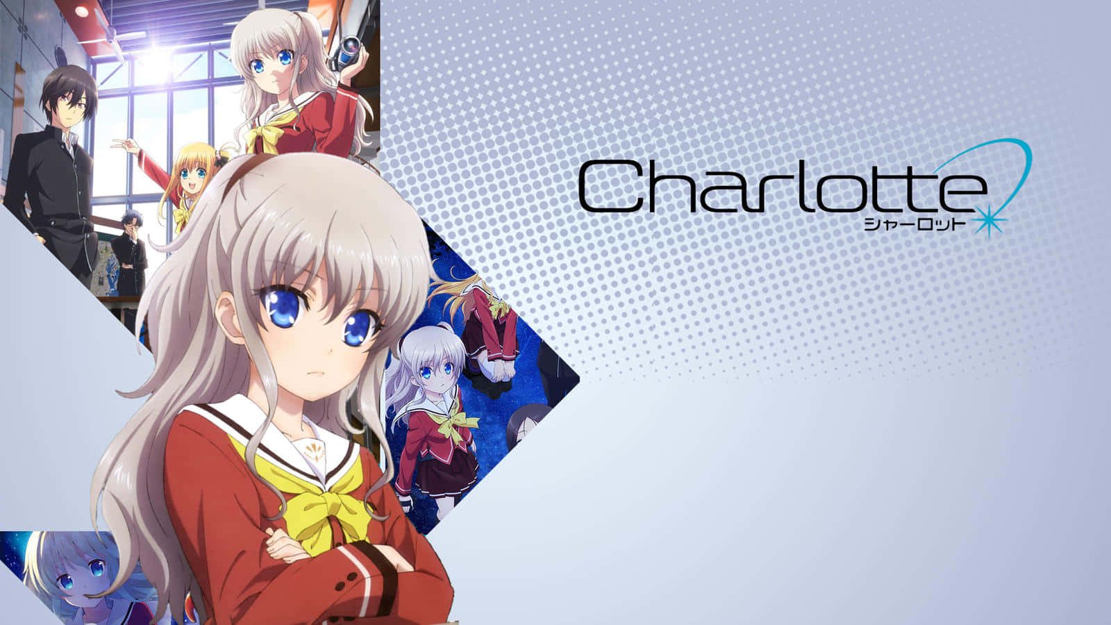 Charlotte Anime, silver hair, blue eyes, HD Desktop Wallpaper