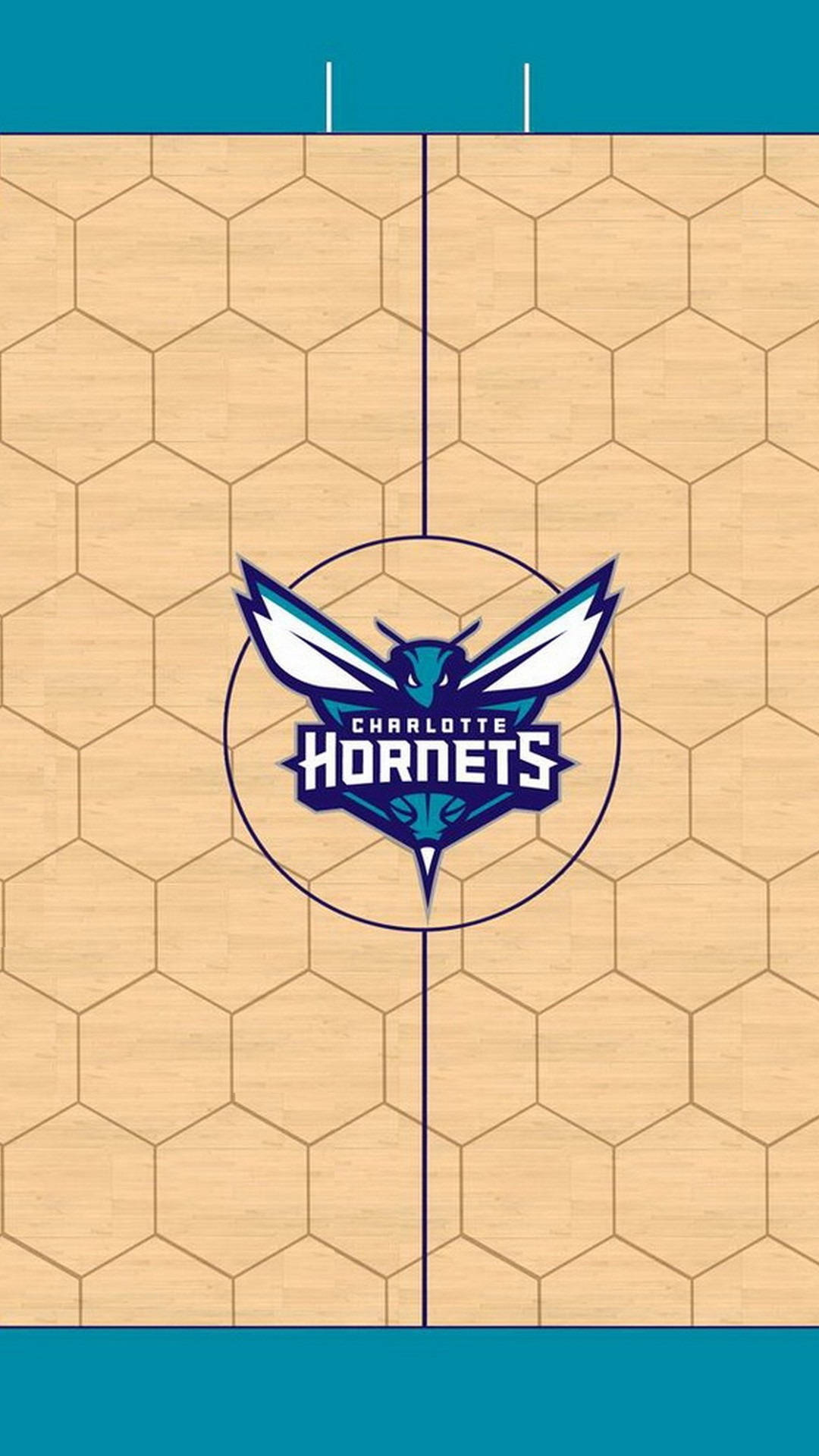 Charlotte Hornets, basketball court, wooden floor, Full HD Phone Wallpaper